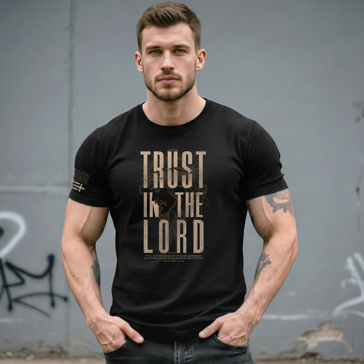 Trust In The Lord T Shirt Christian Proverbs 3 5 6 Scripture Faith Religious Tee - Rust Field Wear