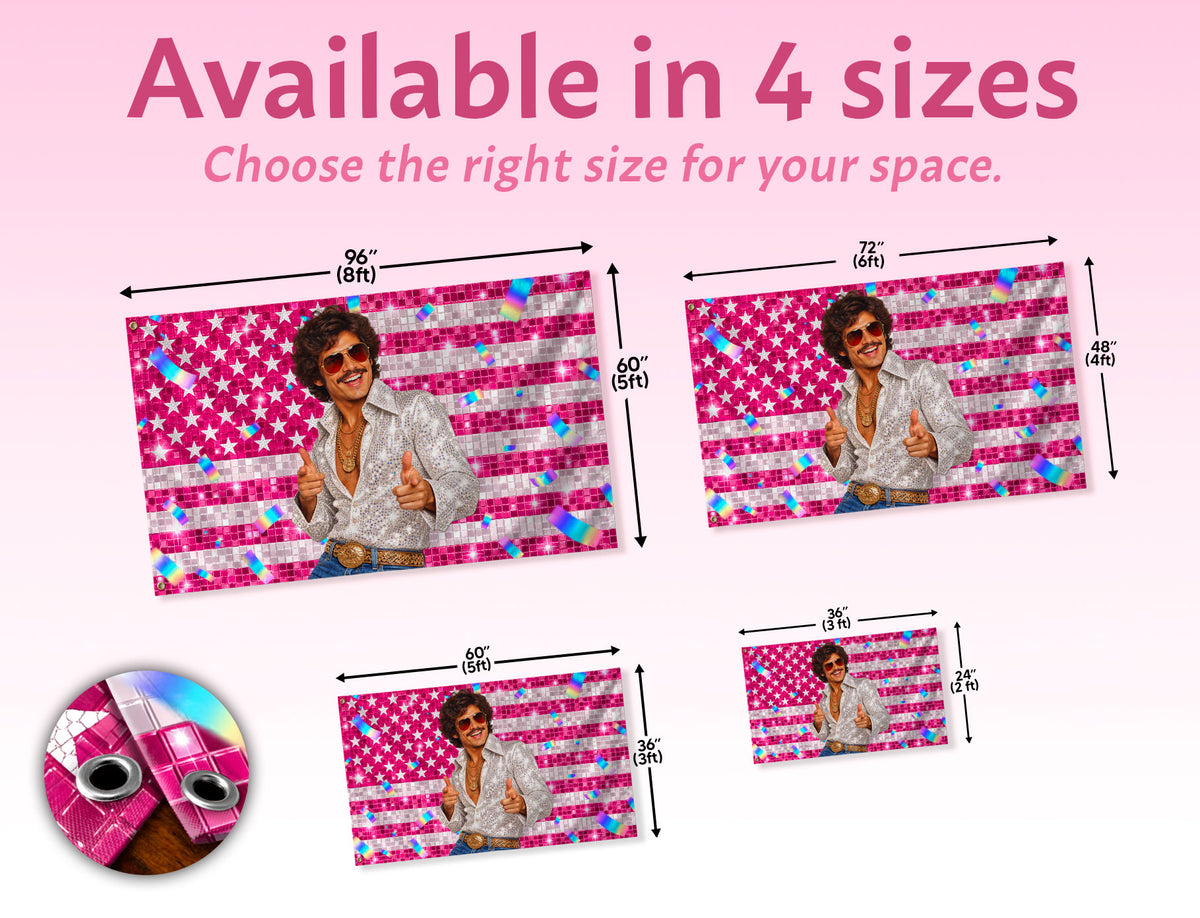 Custom Photo Flag Personalized Picture Flag Pink Glitter Patriotic Party Home Decor