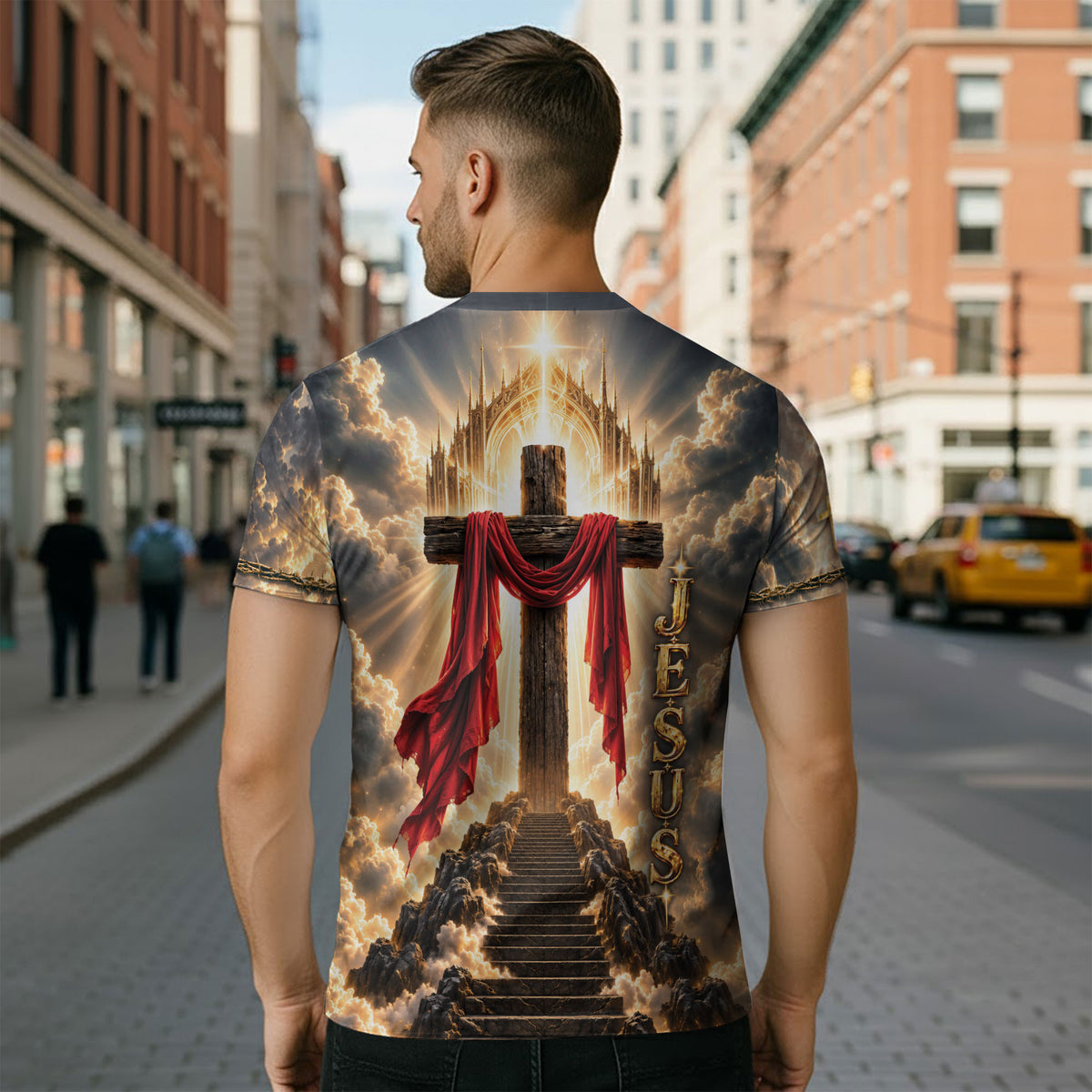 Heavenly Faith Over Fear Lion Dove Christian Graphic Apparel Shirt Top Garment Outfit