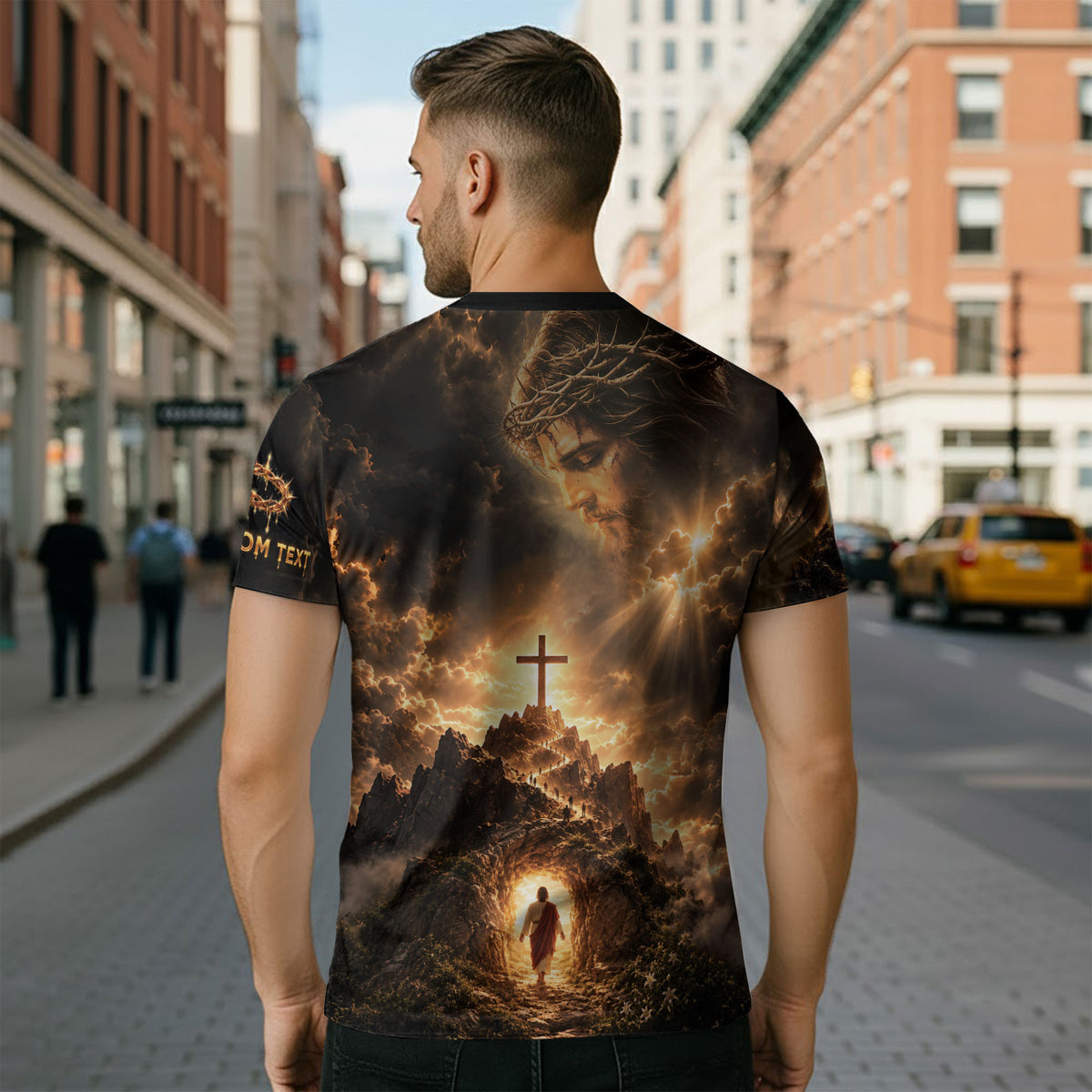 Christian T-Shirt Faith Over Fear Lion Crown Of Thorns Custom Name 3D All Over Print - Rust Field Wear