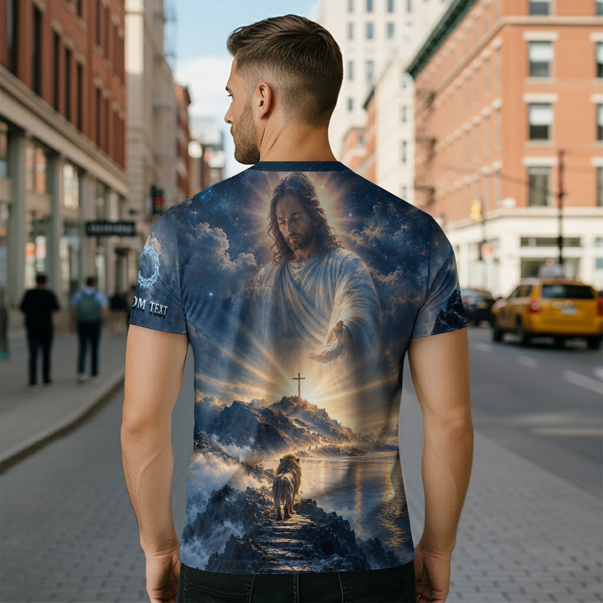 Christian T-Shirt Faith Over Fear Jesus Lion Crown Of Thorns Custom Name 3D All Over Print - Rust Field Wear