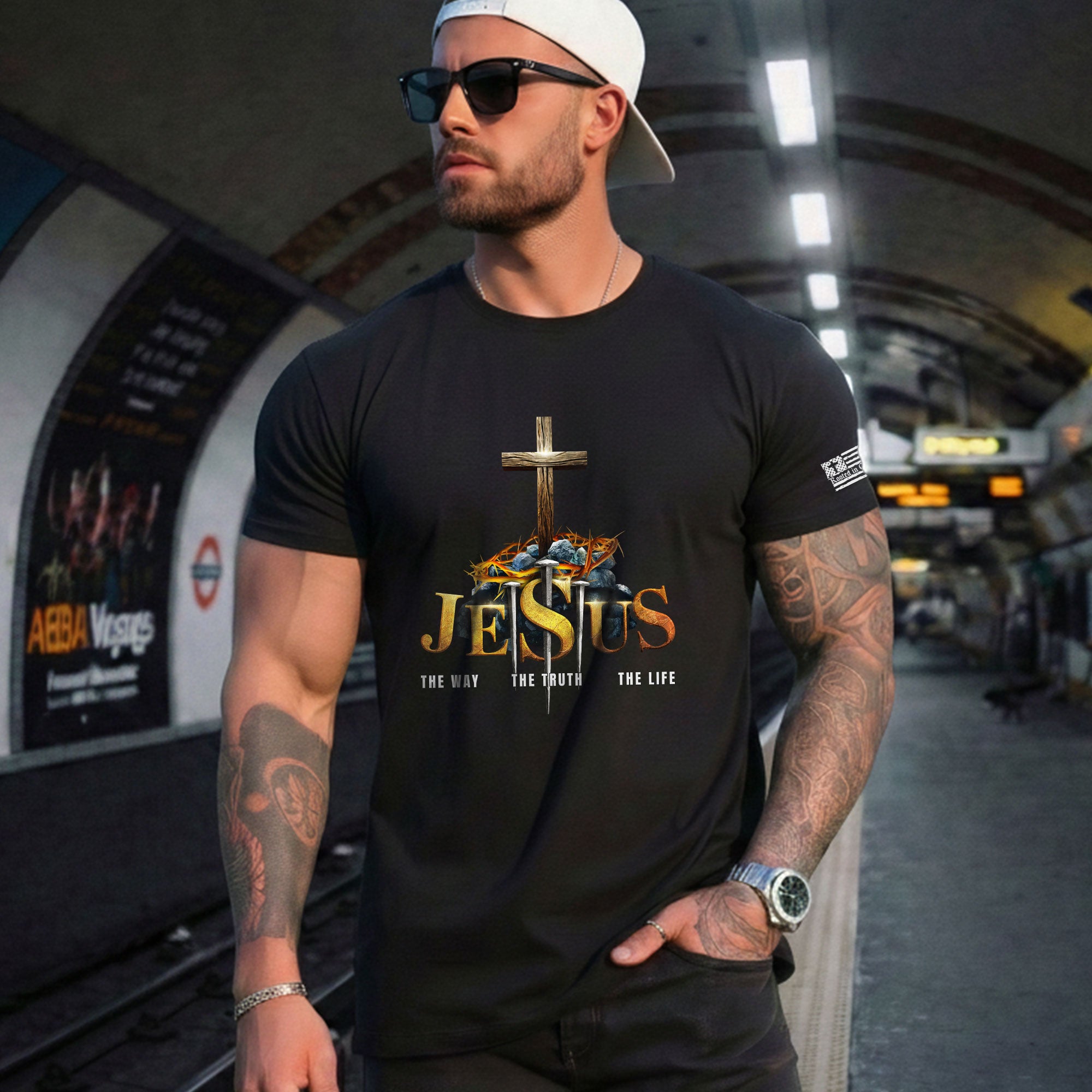 Christian Shirts for Men, JESUS The Way, Truth and Life - Christian Tee Shirts - Rust Field Wear