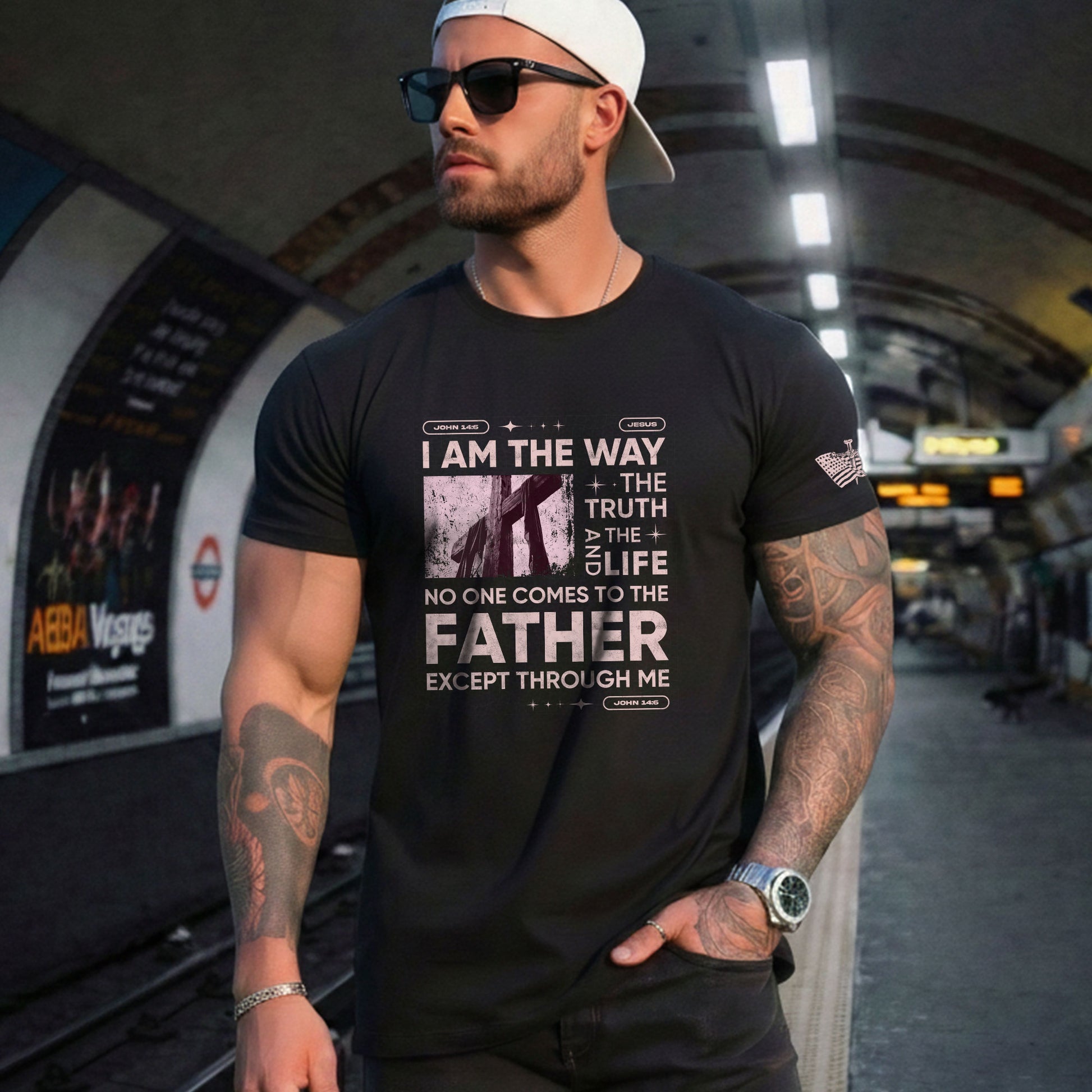 The Way, Truth and Life Cross, Christian Shirts for Men - Christian Tee Shirts - Rust Field Wear