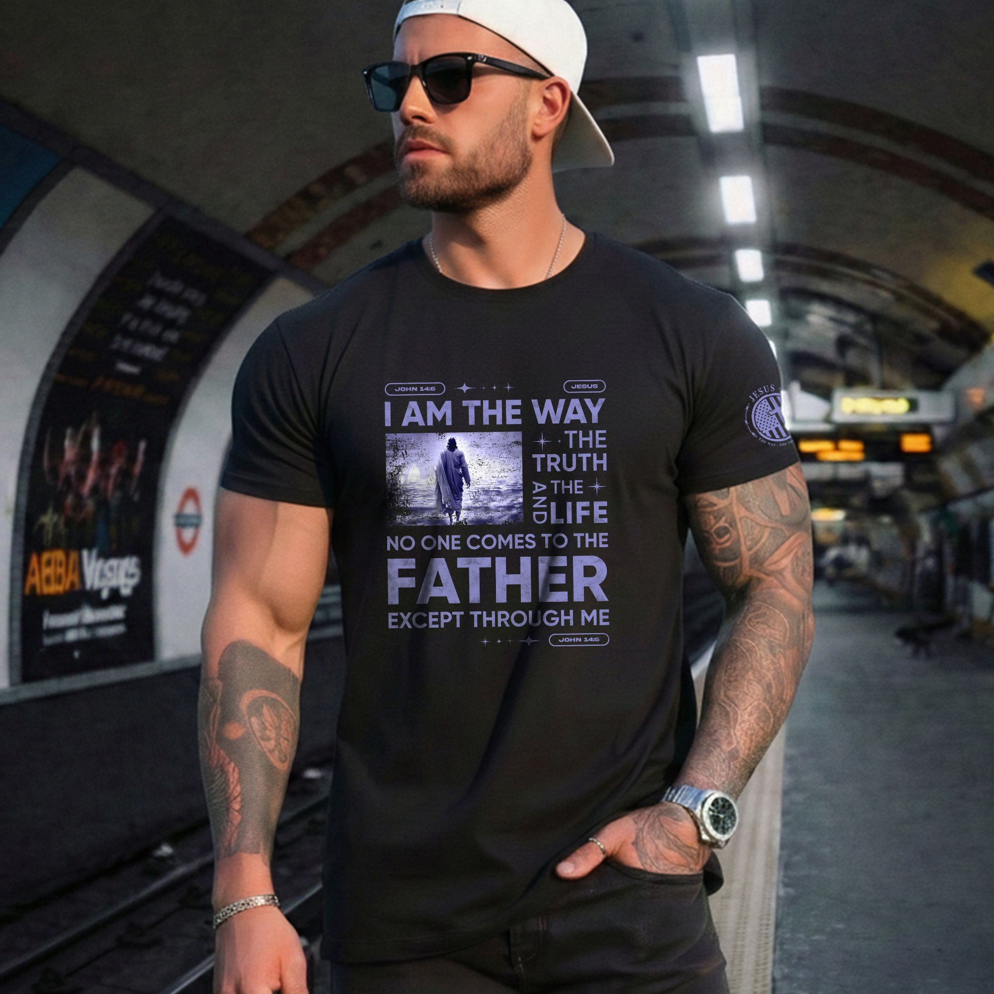 Christian Tee Shirts, Walk the Way John 14:6 - Christian Shirts for Men - Rust Field Wear
