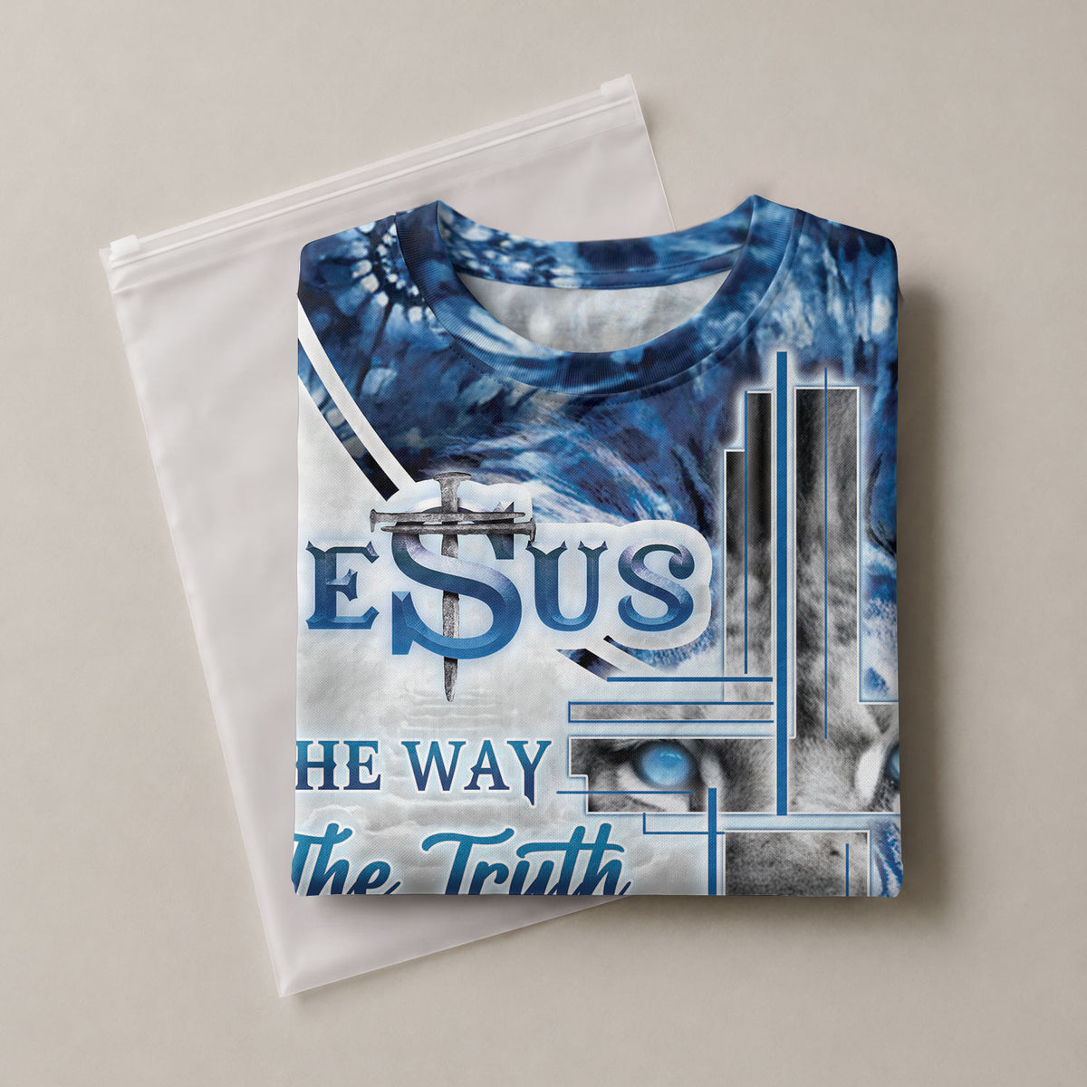 Jesus The Way The Truth The Life Bold Blue Lion Tee (2 Side Version) upsale - Rust Field Wear