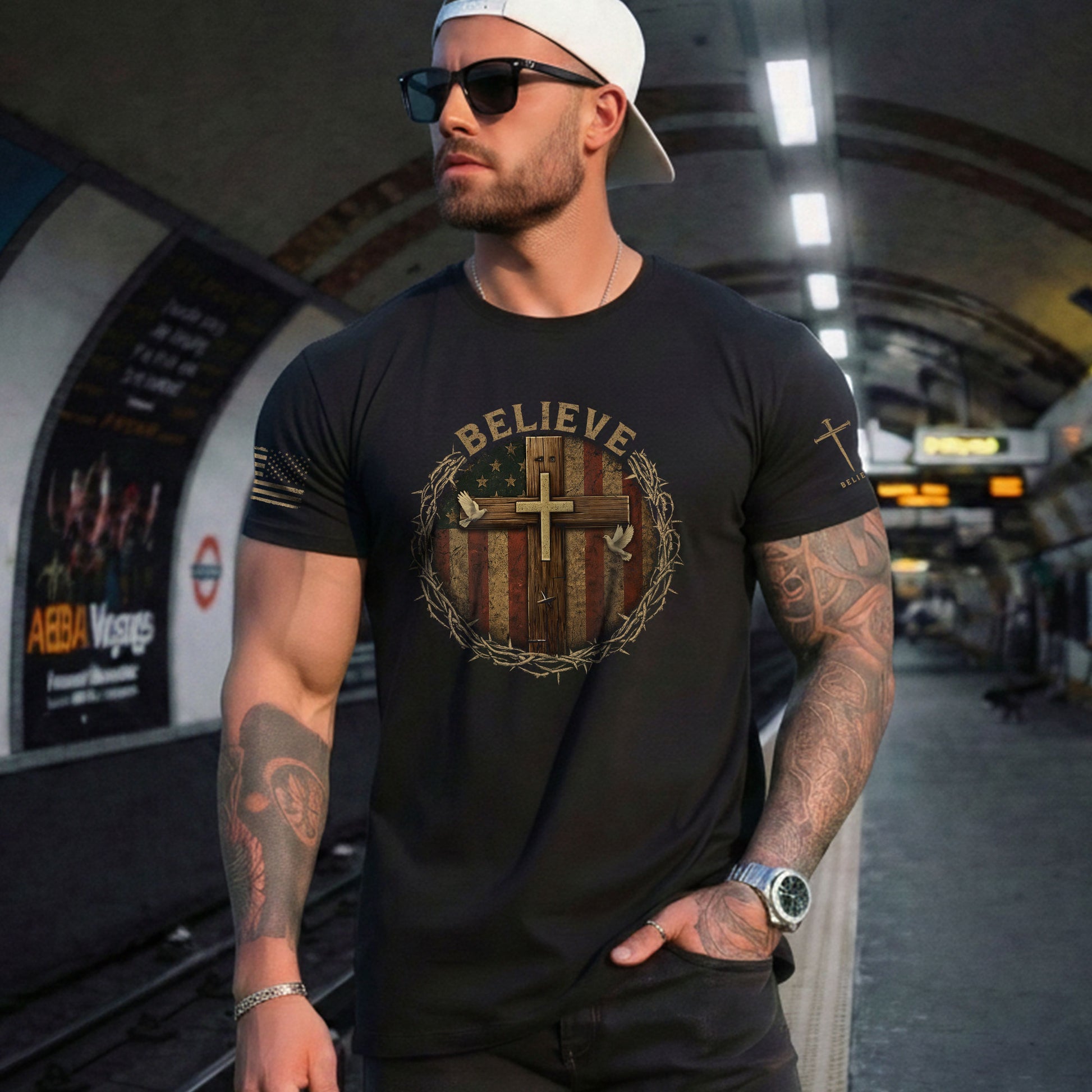 Christian Shirts for Men - Believe The Cross Still Speaks, Christian Tee Shirts - Rust Field Wear