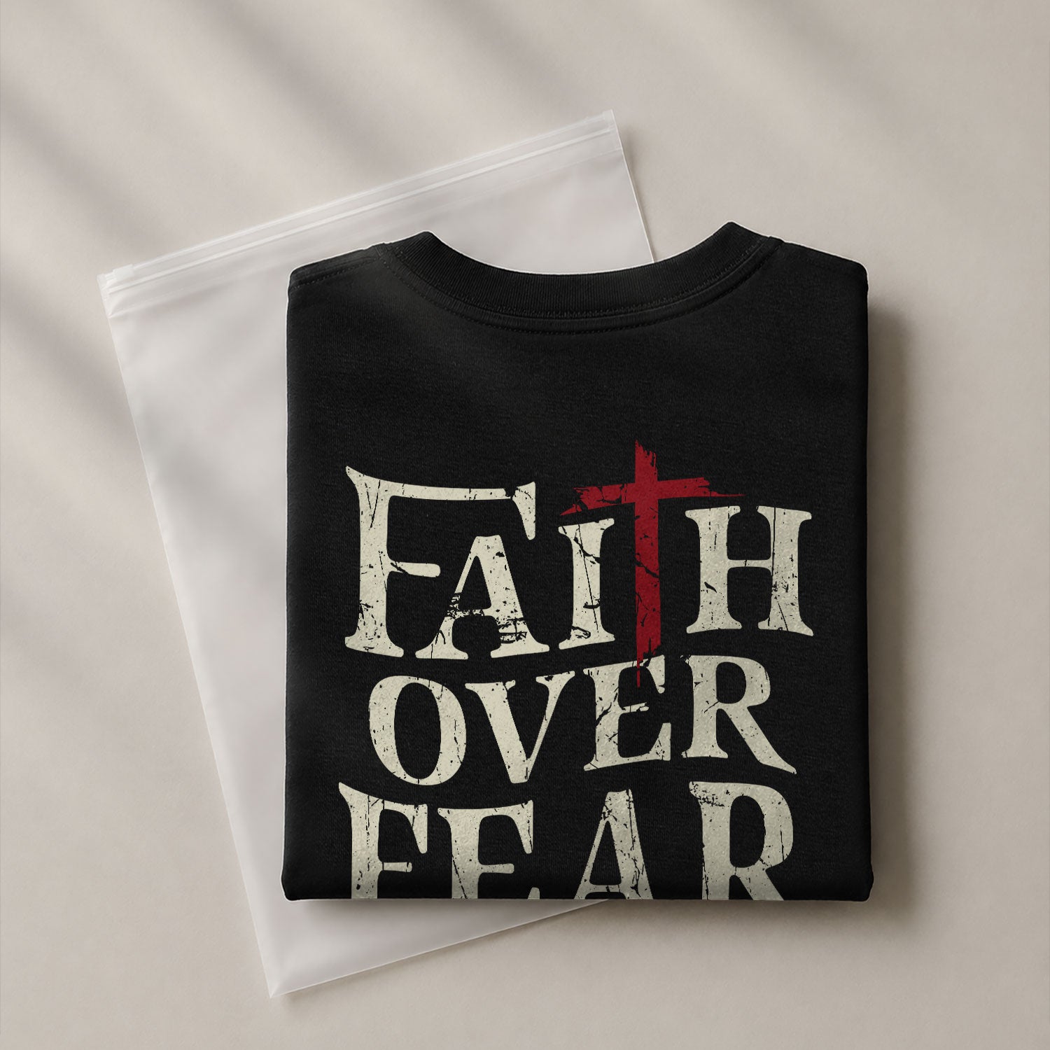 Faith Over Fear Christian Strength, Christian Tee Shirts - Faith Shirts for Men - Rust Field Wear