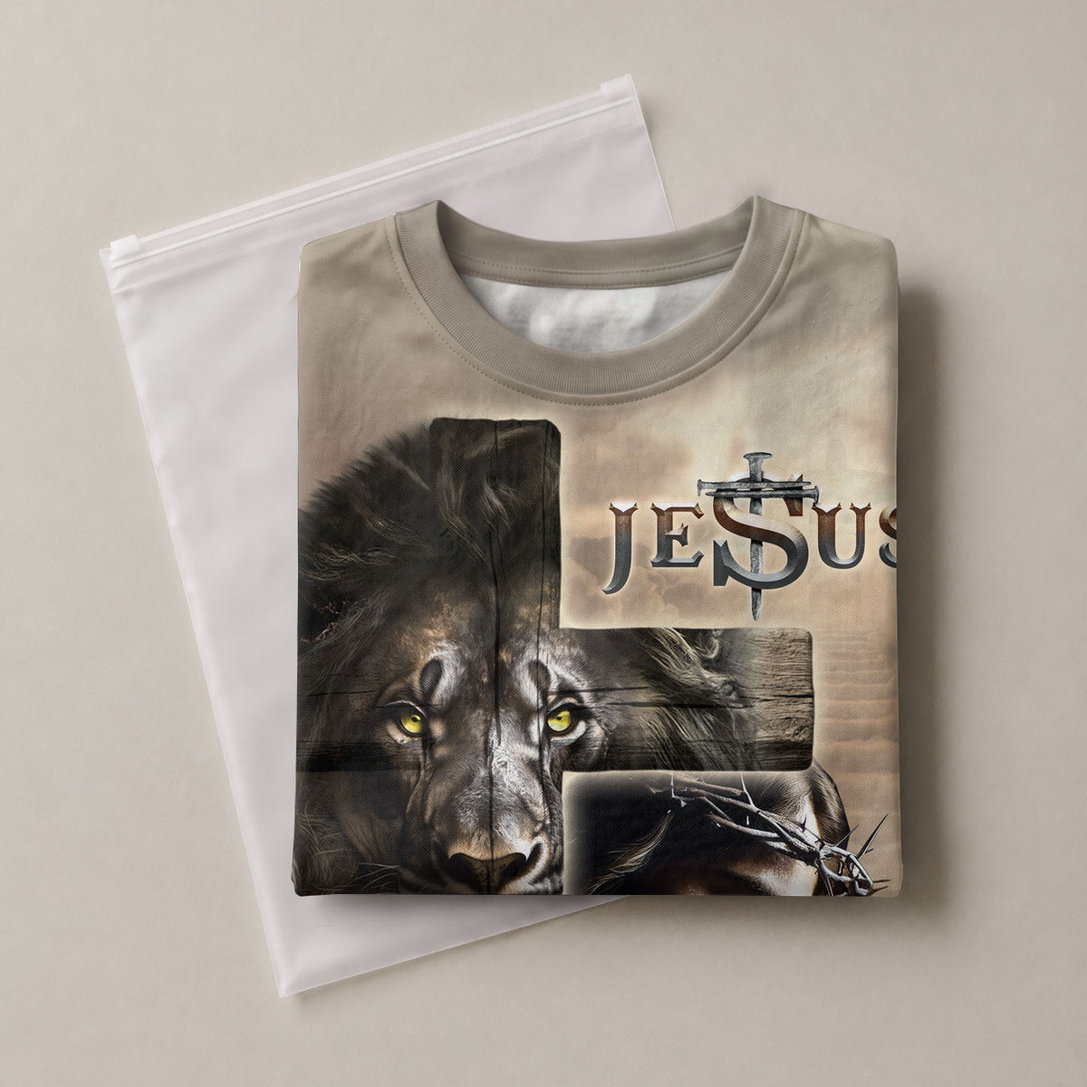 RustField Co Christian Tee Shirts - Lion Cross Resurrection, Freedom Shirts for Men - Rust Field Wear