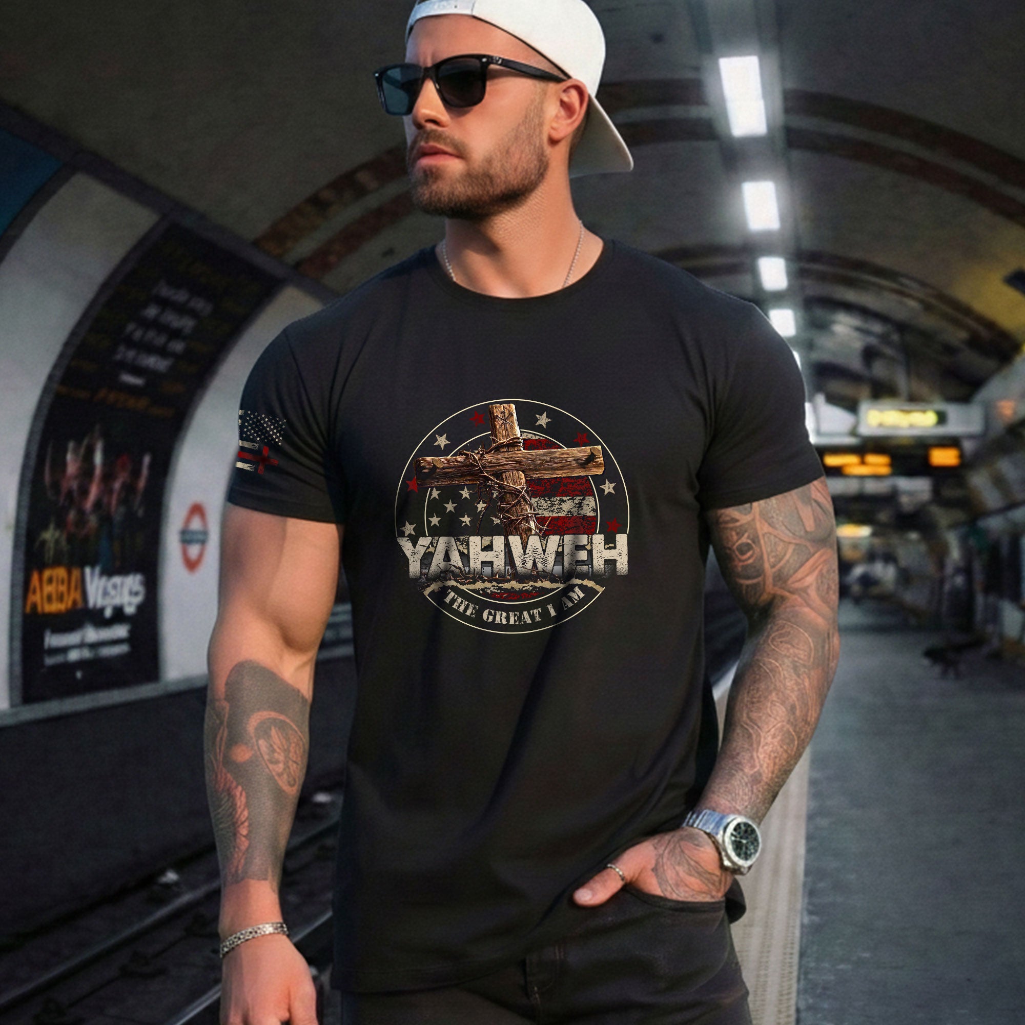 Yahweh The Great I Am, Bold and Unshaken, Christian Tee Shirts - Faith Shirts for Men - Rust Field Wear