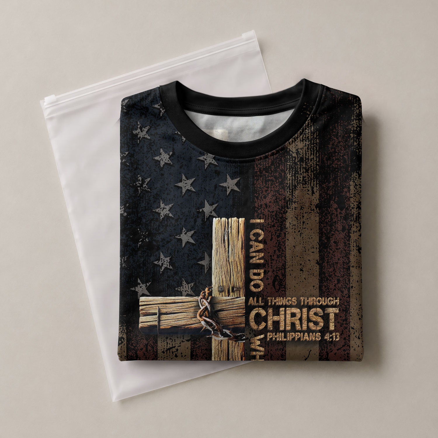 RustField Co, I Can Do All Things Through Christ Philippians 4 13 Cross and Crown - Christian Tee Shirts for Men, Freedom Shirts - Rust Field Wear
