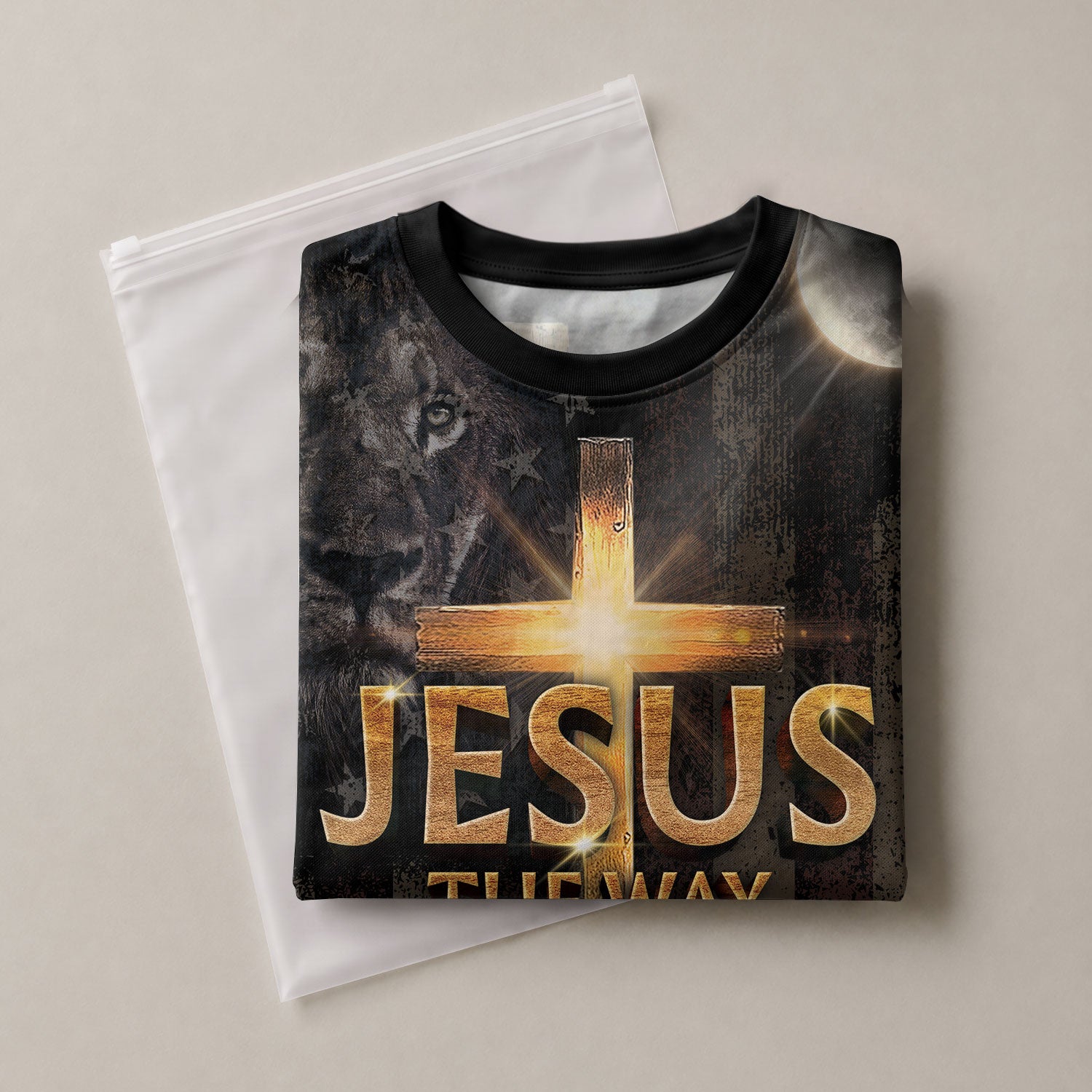 Jesus Is the Light The Way The Truth The Life with Cross and Flag, Freedom Shirts - Christian Tee Shirts for Men, RustField Co - Rust Field Wear
