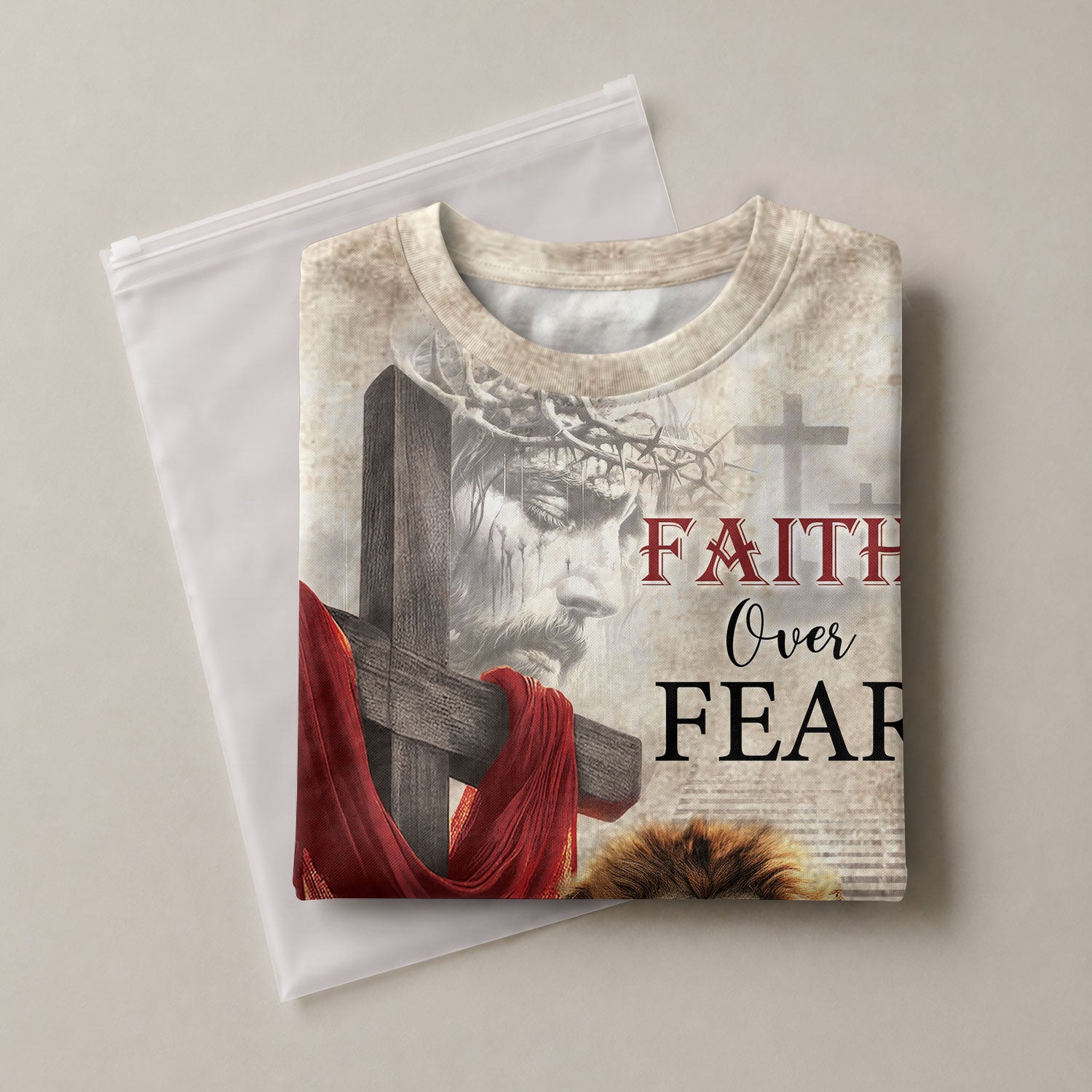 Christian Tee Shirts, Faith Over Fear with Heaven Steps - Freedom Shirts for Men, RustField Co - Rust Field Wear