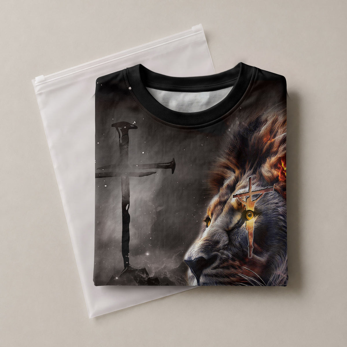 Freedom Shirts - Iron Sharpens Iron Fiery Lion Cross, Christian Tee Shirts for Men, RustField Co - Rust Field Wear