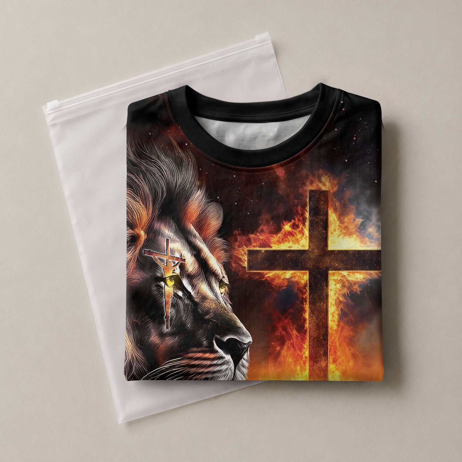 RustField Co Christian Tee Shirts - Redeemed By The Lion Of Judah Fiery, Freedom Shirts for Men - Rust Field Wear