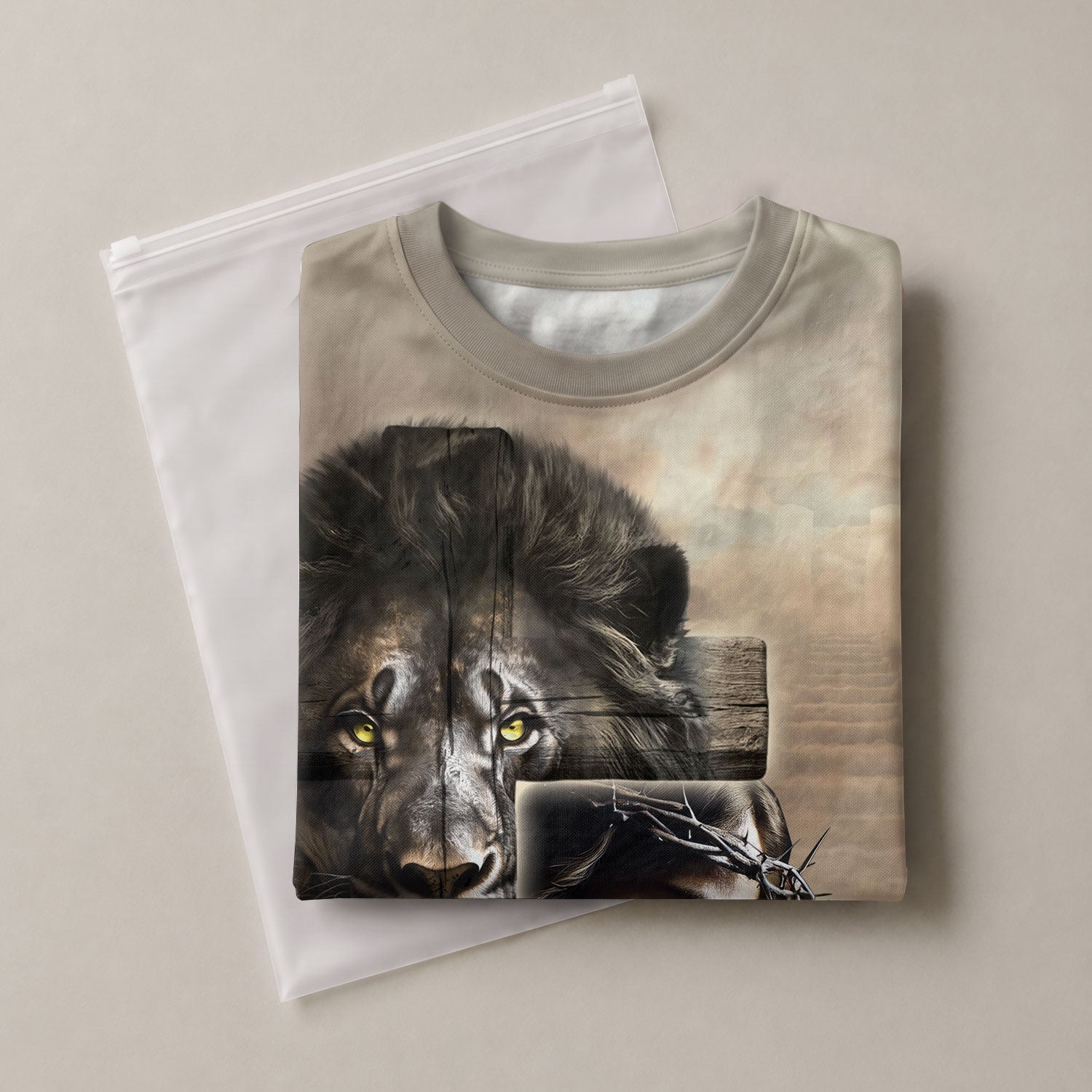RustField Co Christian Tee Shirts - One Nation Under God Sunrise Lion Cross, Freedom Shirts for Men - Rust Field Wear