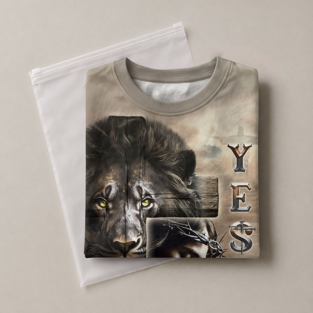 Freedom Shirts for Men, Yeshua Praying Jesus Lion of Judah Cross - Christian Tee Shirts, RustField Co - Rust Field Wear