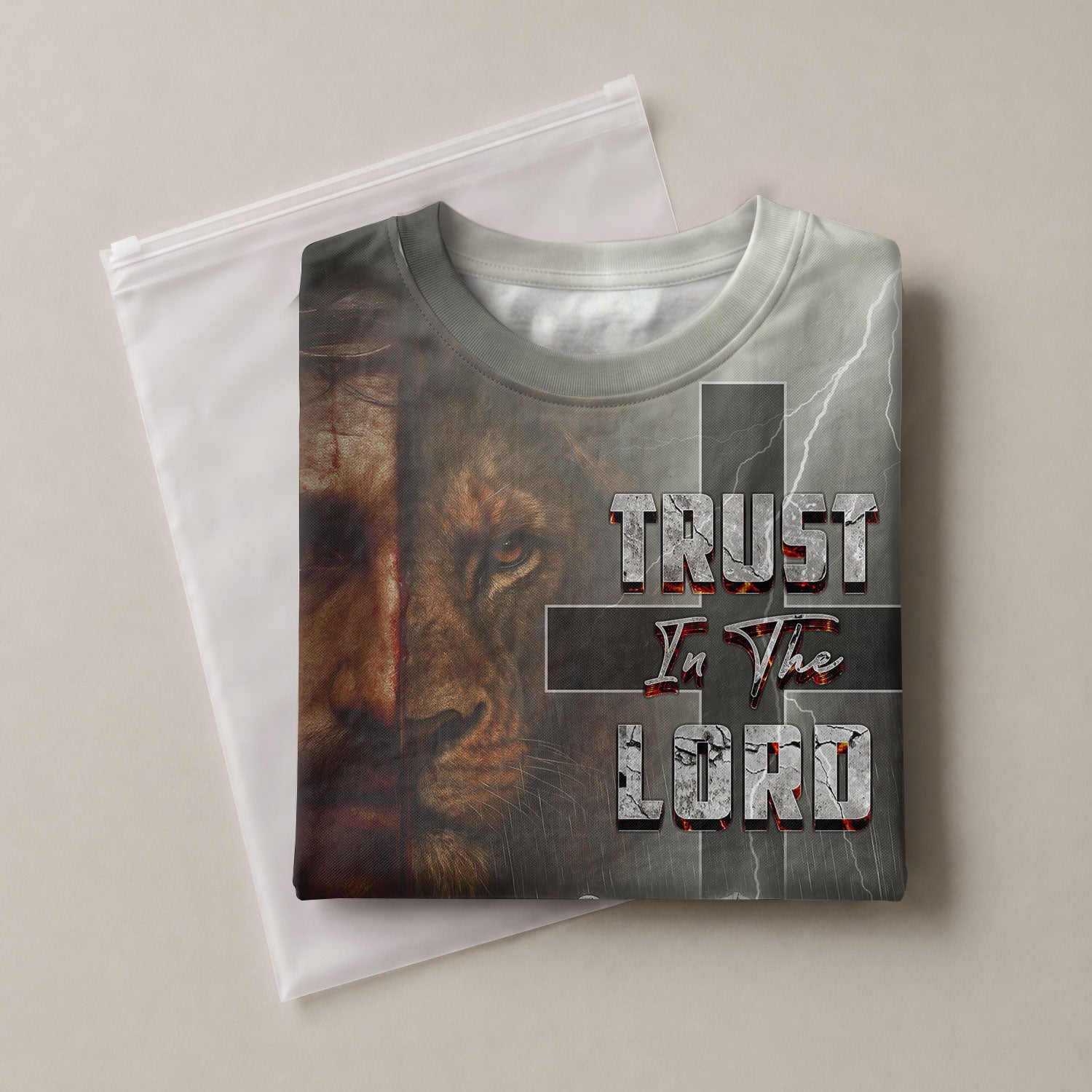 RustField Co Freedom Shirts - Trust In The Lord Knight and Lion Cross, Christian Tee Shirts for Men - Rust Field Wear
