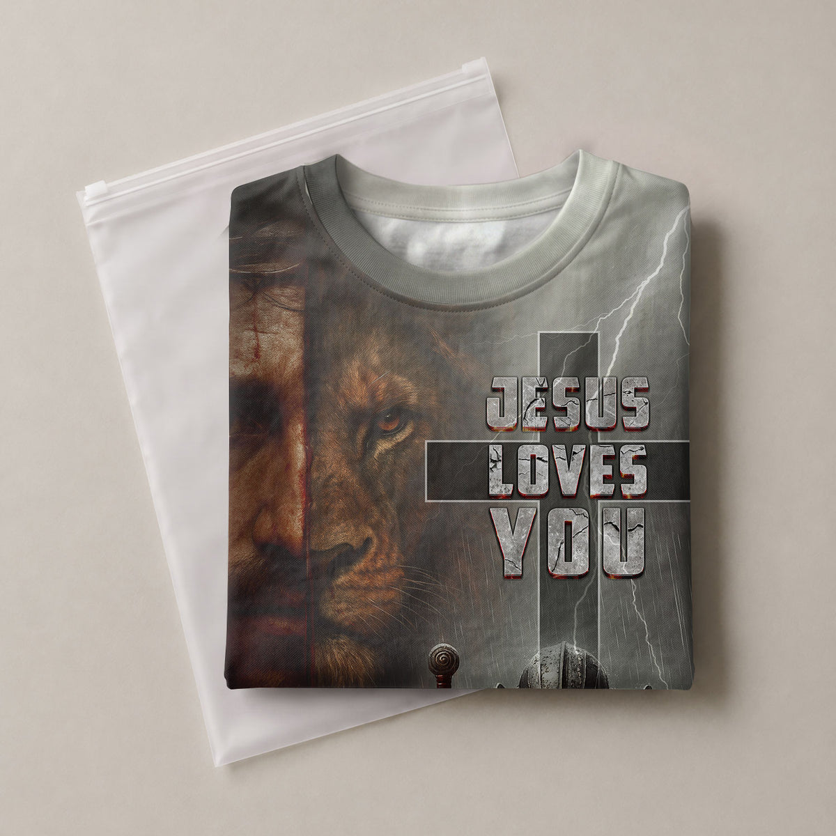 RustField Co Freedom Shirts - Jesus Loves You Dark Glory Lion, Christian Tee Shirts for Men - Rust Field Wear