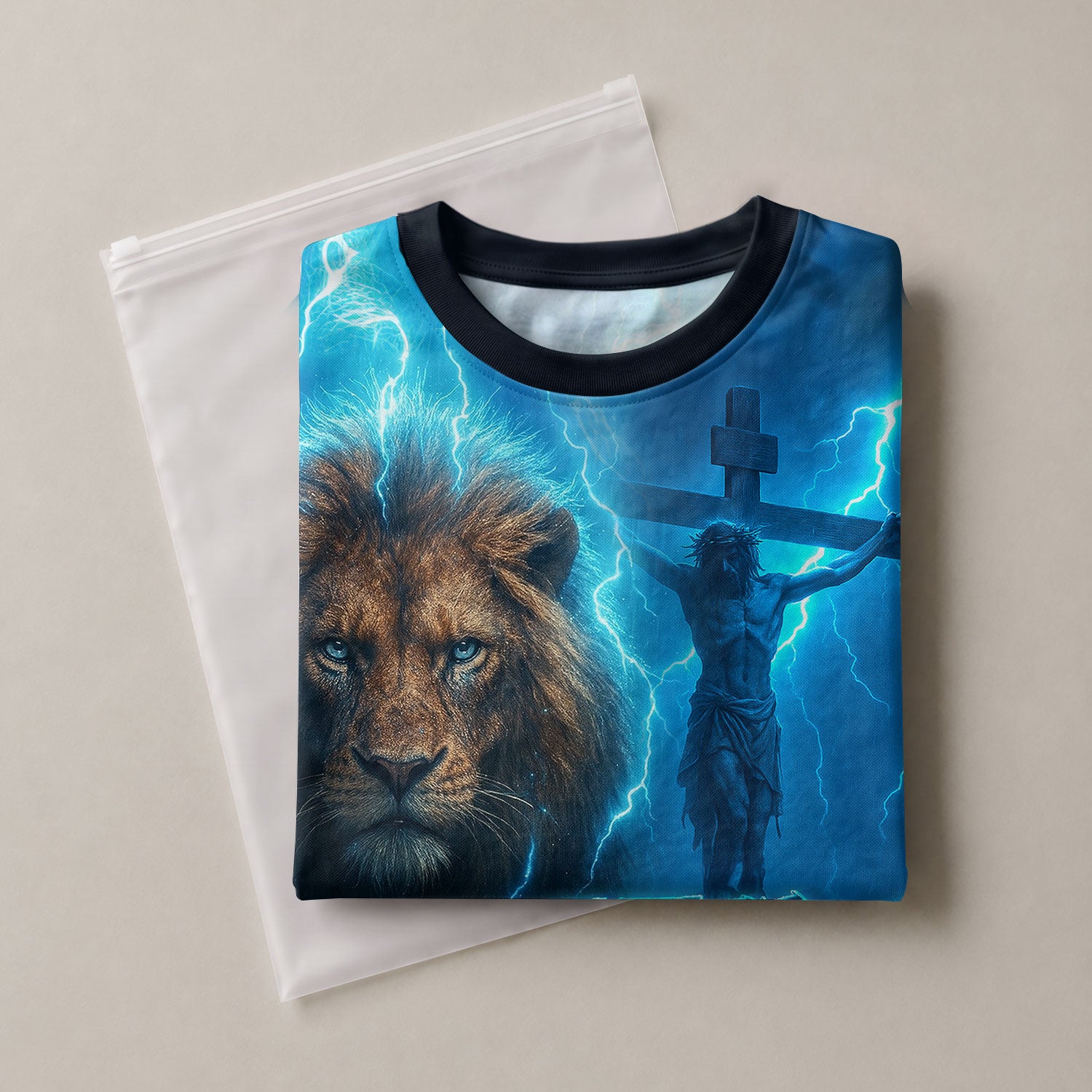 RustField Co Christian Tee Shirts - Jesus The Way The Truth The Life Lion Thunder Edition, Freedom Shirts for Men - Rust Field Wear