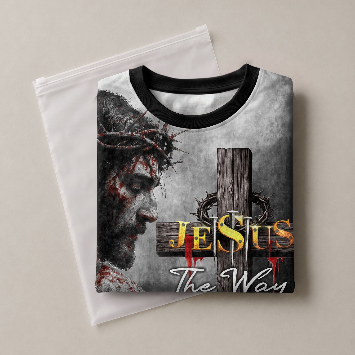 Christian Tee Shirts, Jesus The Way The Truth The Life Blood Redemption - Freedom Shirts for Men, RustField Co - Rust Field Wear
