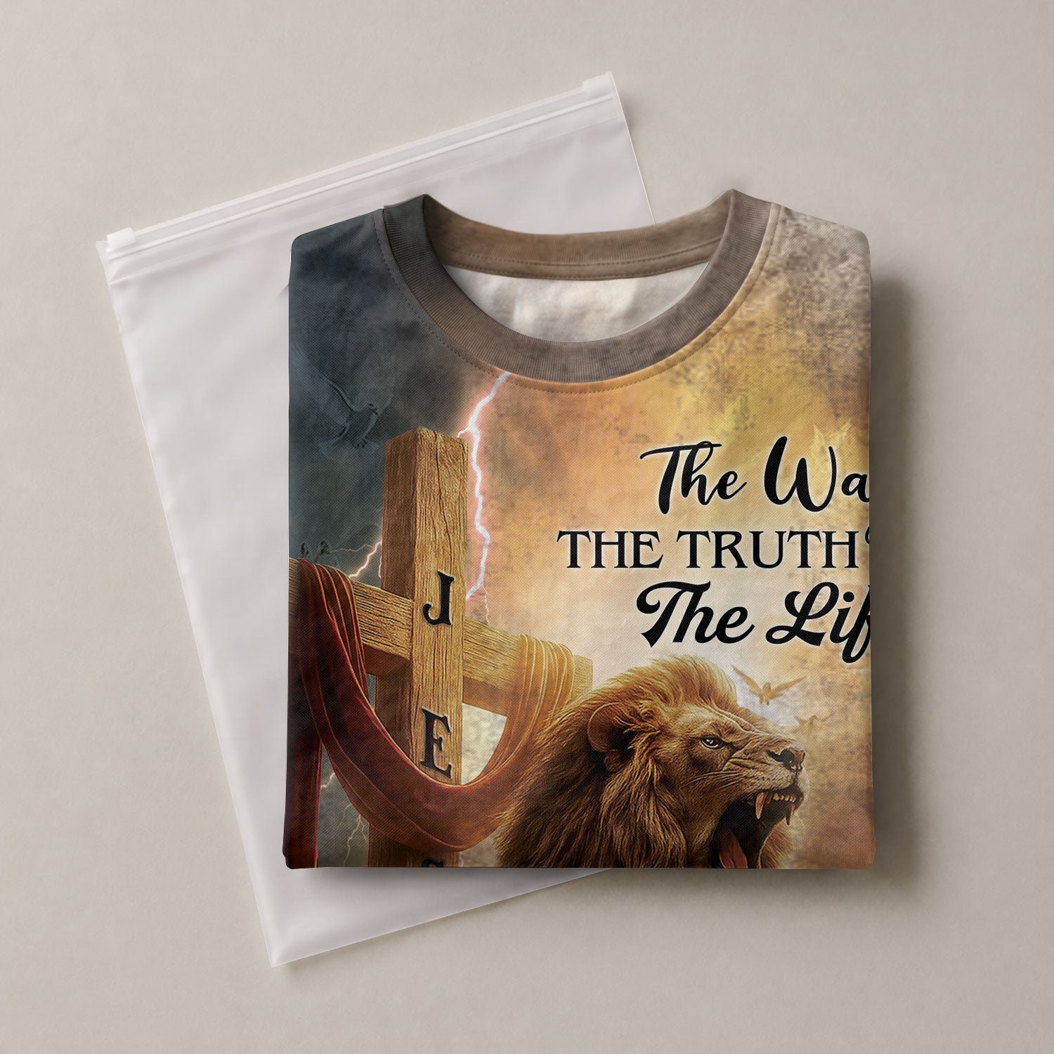 RustField Co Freedom Shirts - The Lion's Roar In The Storm The Way The Truth The Life, Christian Tee Shirts for Men - Rust Field Wear