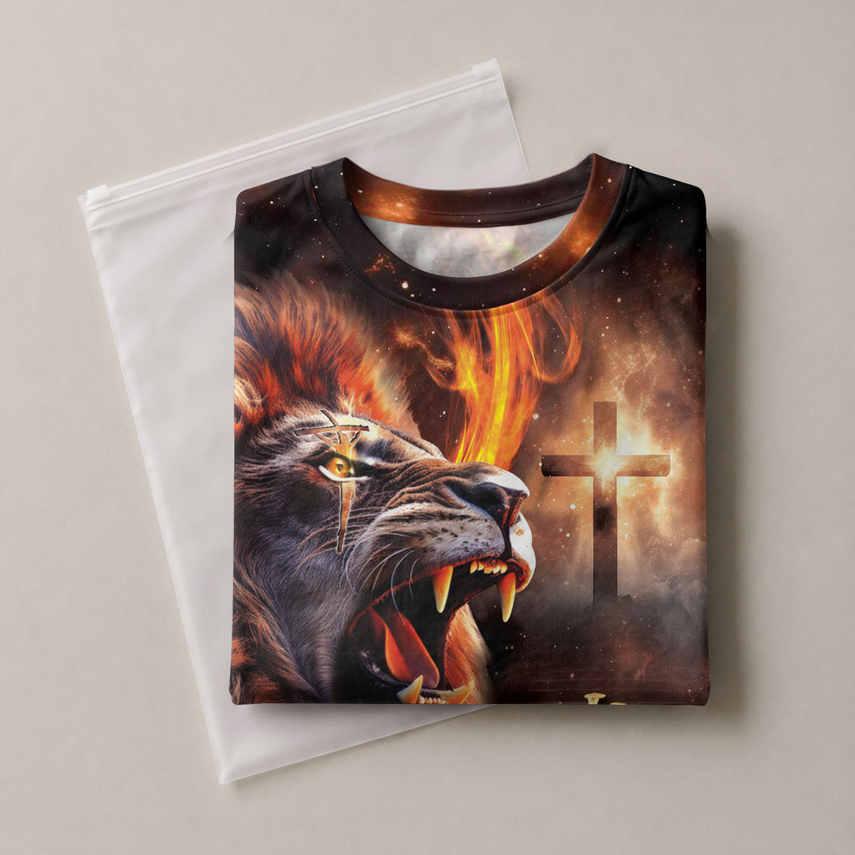 Freedom Shirts for Men, Jesus The Way The Truth The Life Cross and Lion Fire - Christian Tee Shirts, RustField Co - Rust Field Wear