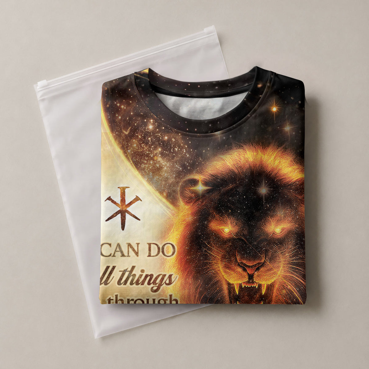 Christian Tee Shirts, I Can Do All Things Through Christ Lion and Cross - Freedom Shirts for Men, RustField Co - Rust Field Wear
