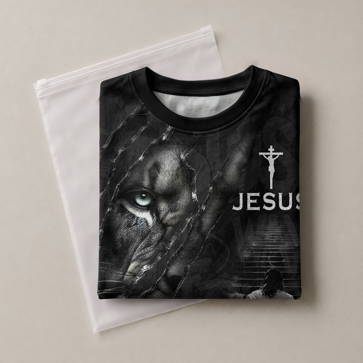 RustField Co Freedom Shirts - Jesus The Way The Truth The Life Lion Eye Cross, Christian Tee Shirts for Men - Rust Field Wear