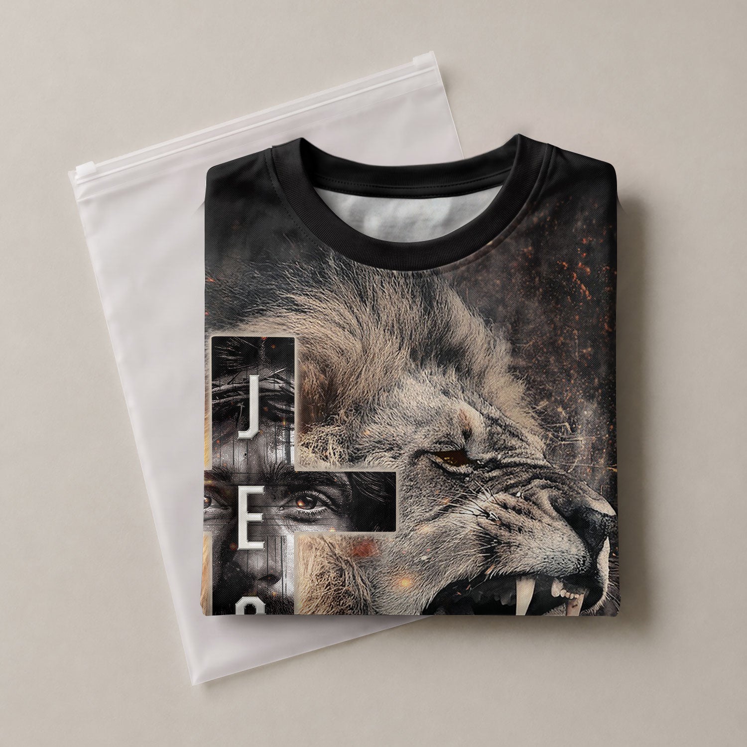 Christian Tee Shirts for Men, RustField Co - Jesus Lion Cross The Way The Truth The Life, Freedom Shirts - Rust Field Wear