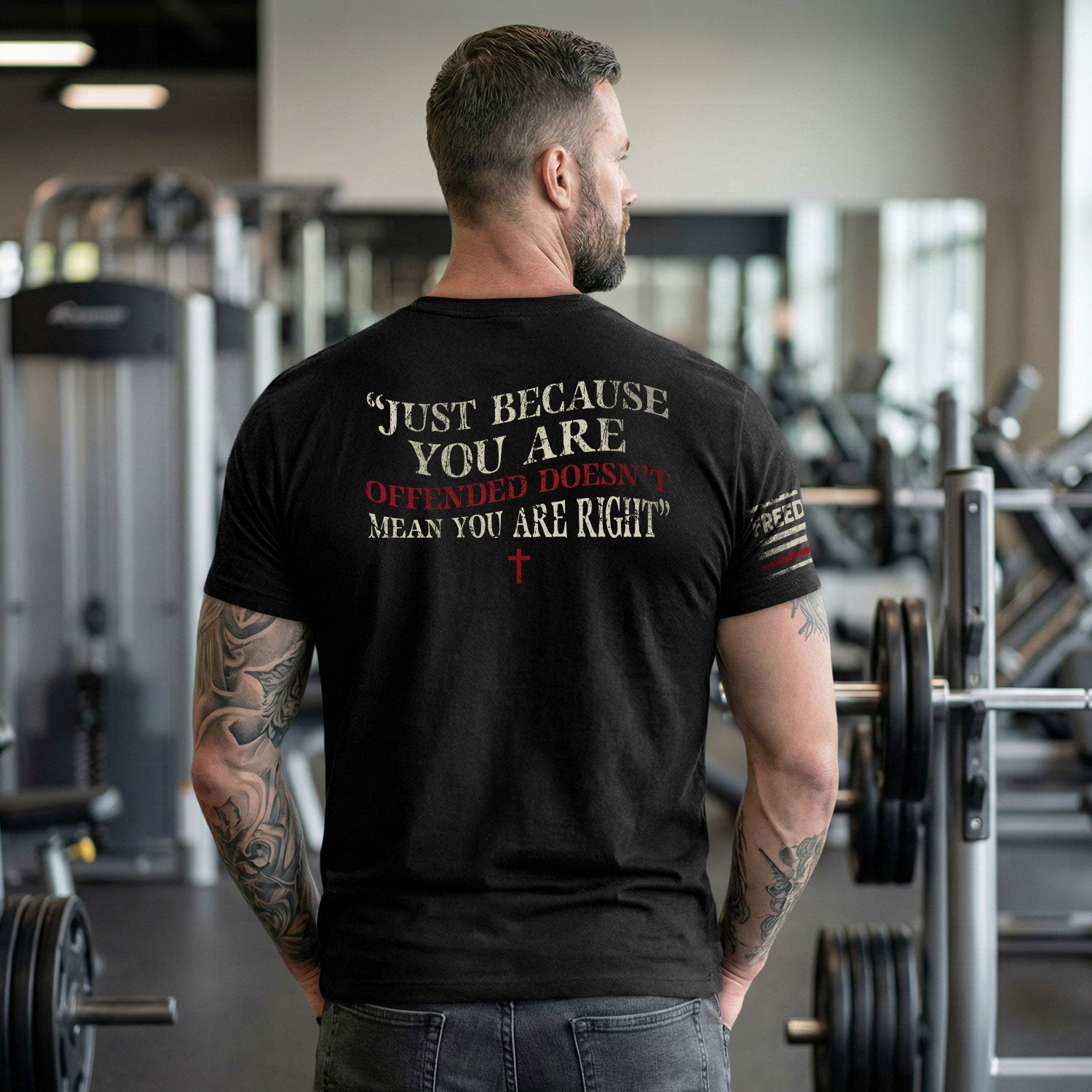 Freedom Memorial Patriotic American Flag and Bold Quote - Freedom T Shirt, Patriotic Shirts for Men - Rust Field Wear
