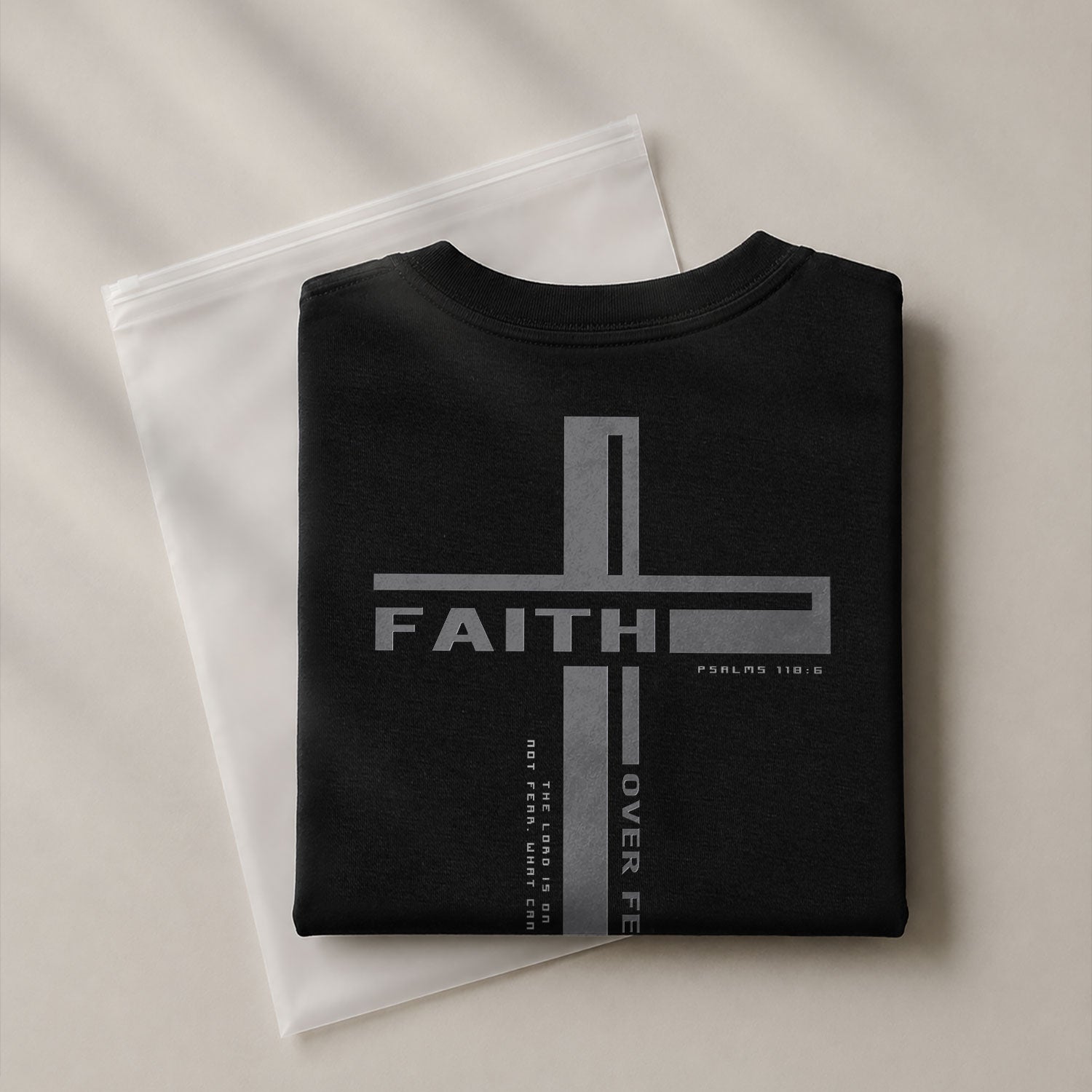Faith Over Fear Psalm 118:6 Cross, Christian Shirts for Men - Christian Tee Shirts - Rust Field Wear