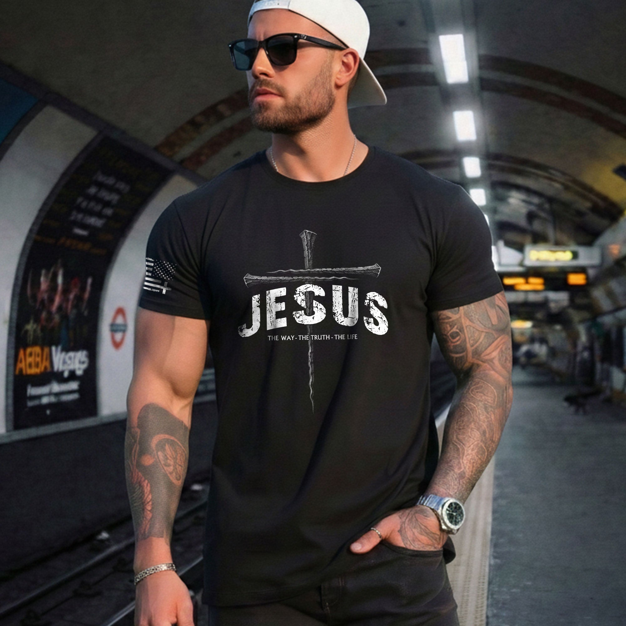 Jesus Cross Christian The Way, The Truth, The Life - Christian Tee Shirts, Christian Shirts for Men - Rust Field Wear
