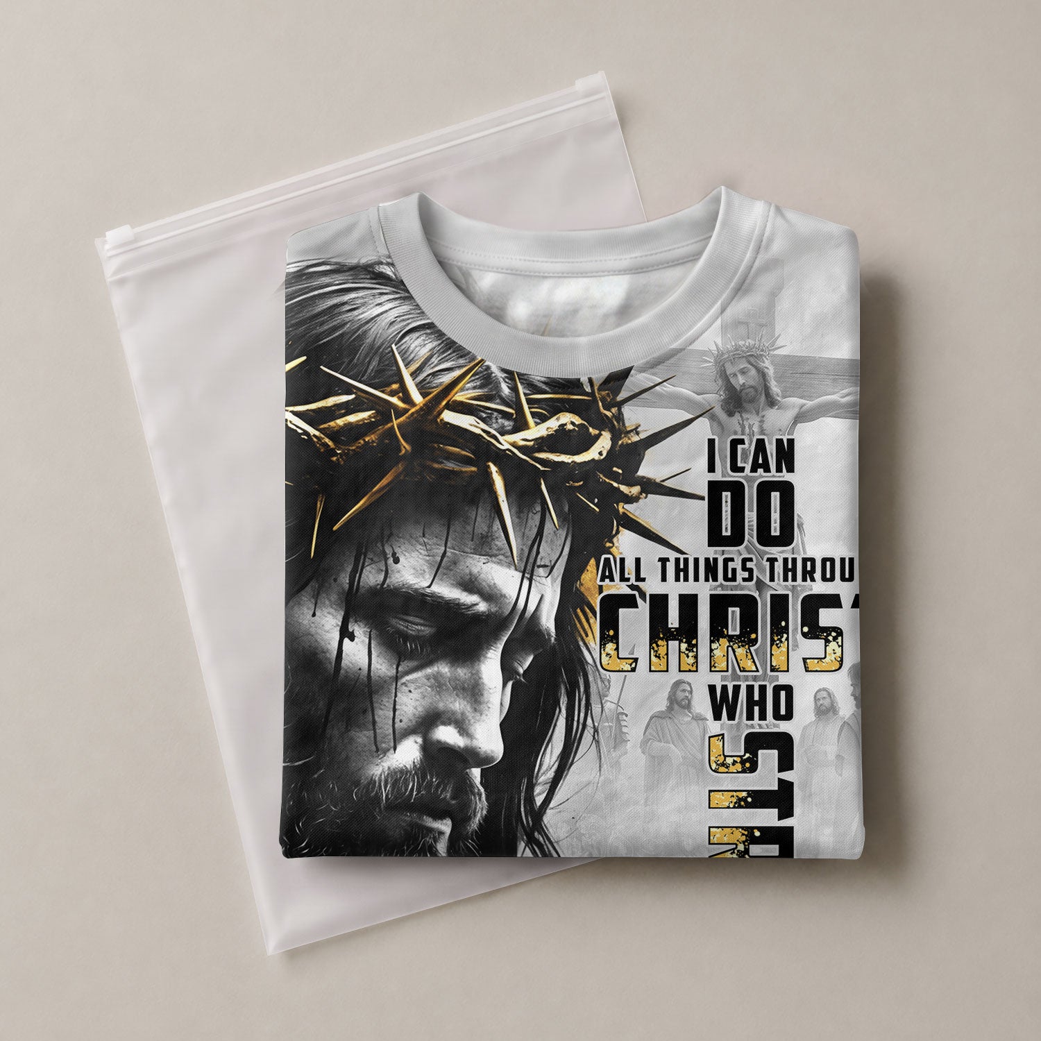 I Can Do All Things Through Christ Crown of Thorns Lion - RustField Co Freedom Shirts, Christian Tee Shirts for Men - Rust Field Wear