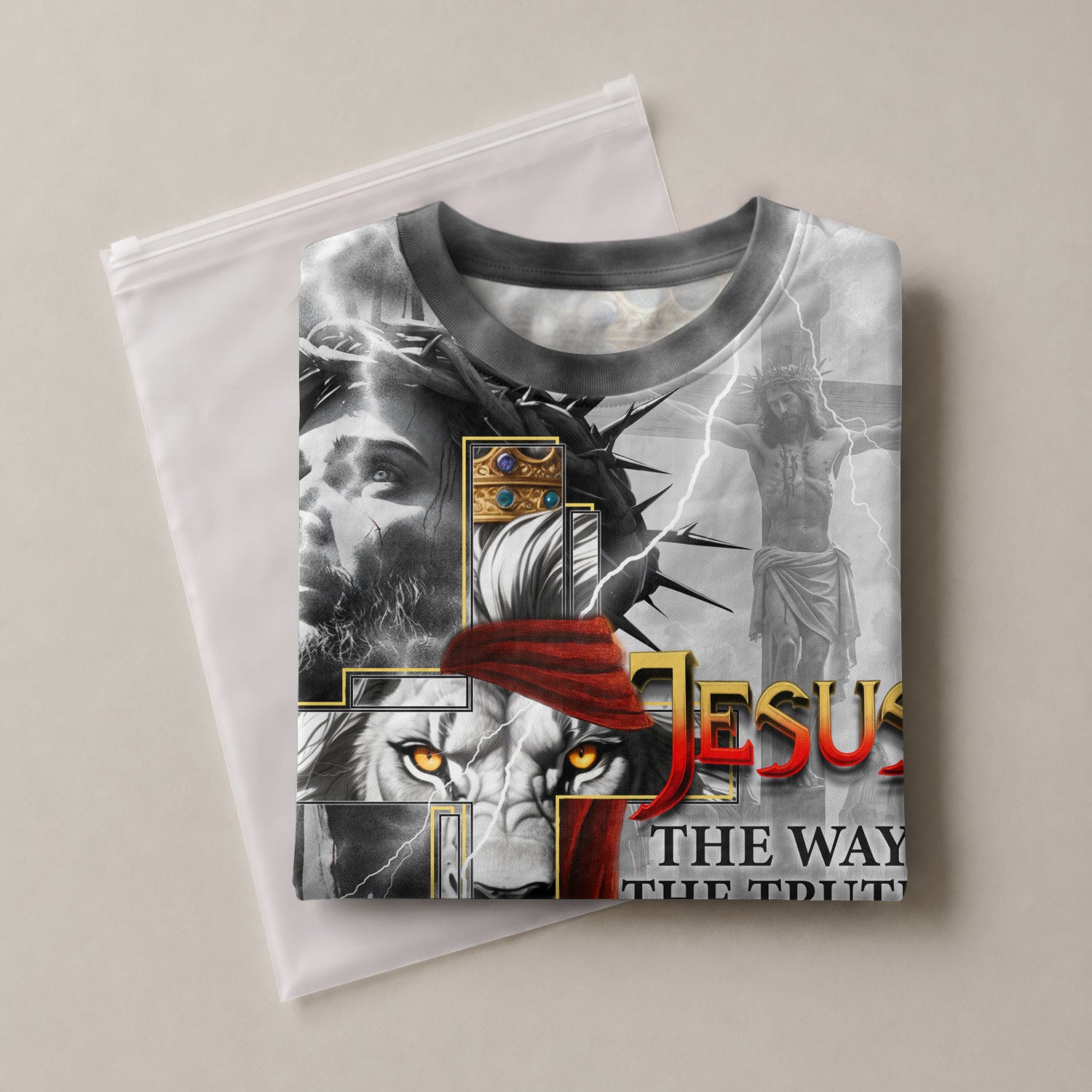 RustField Co Freedom Shirts - Jesus The Way The Truth The Life Lion Crown, Christian Tee Shirts for Men - Rust Field Wear
