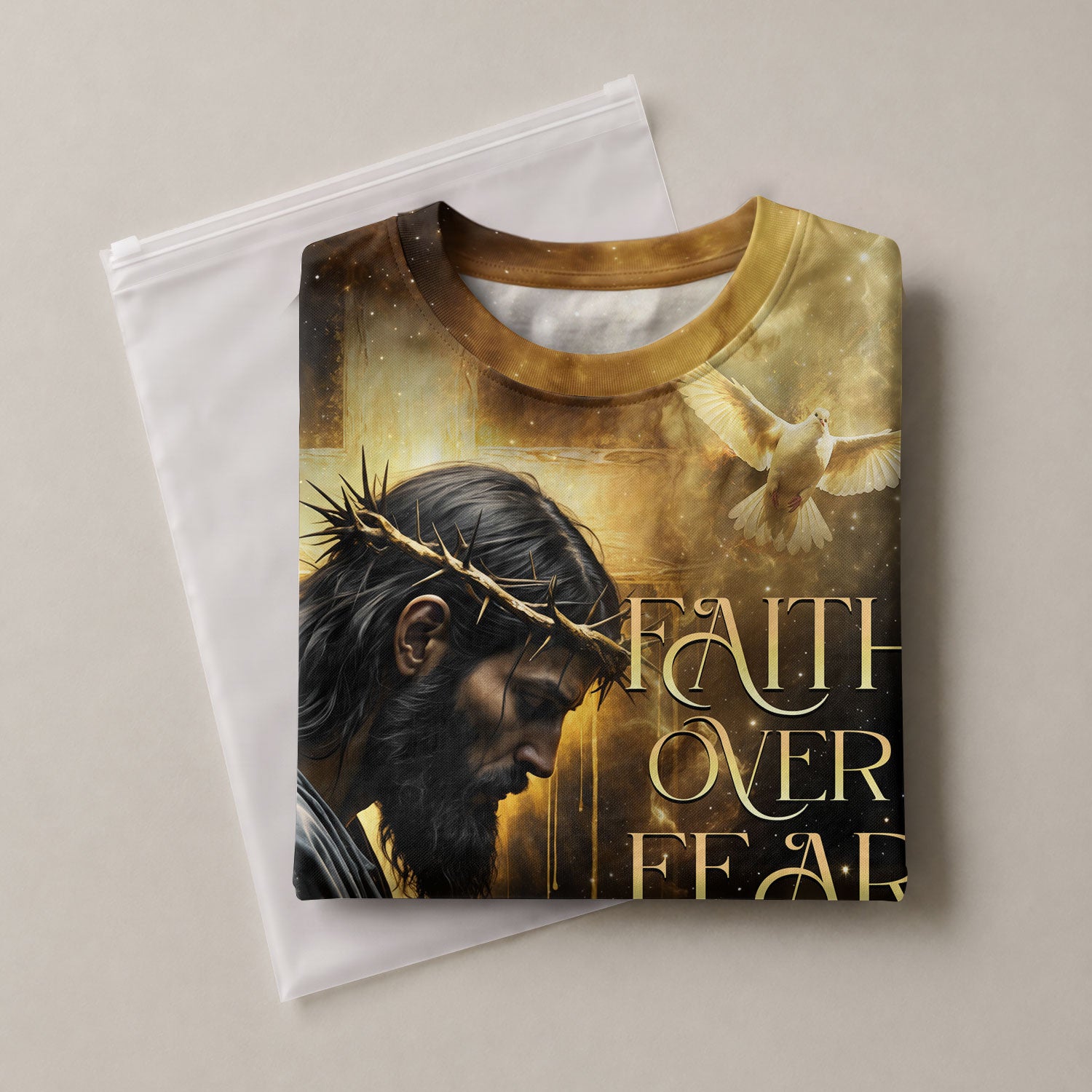 RustField Co, Faith Over Fear Lion of Judah Glory Edition - Christian Tee Shirts for Men, Freedom Shirts - Rust Field Wear