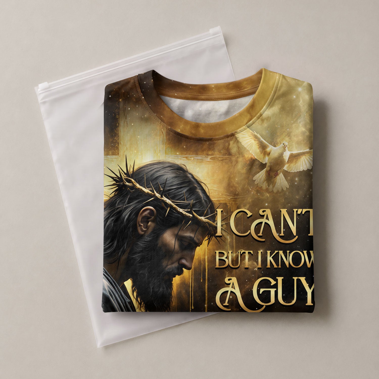 RustField Co Christian Tee Shirts - I Can't But I Know A Guy Jesus Lion Of Judah Crown Of Glory, Freedom Shirts for Men - Rust Field Wear