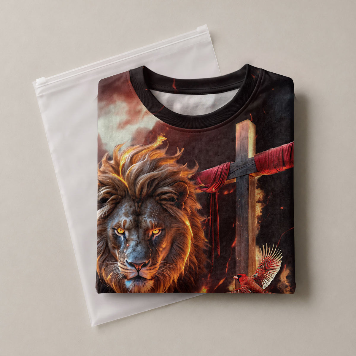 Jesus Lion Of Judah Cross Fiery Glory The Way The Truth The Life Christian Tee Shirts - Freedom Shirts for Men, RustField Co - Rust Field Wear