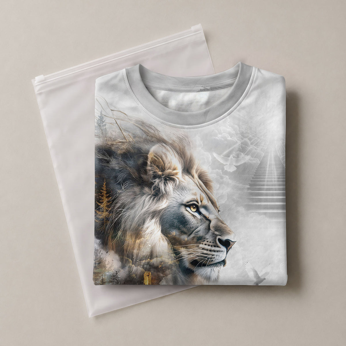 Lion Cross Faith Artwork - Christian Tee Shirts for Men, Freedom Shirts, RustField Co - Rust Field Wear