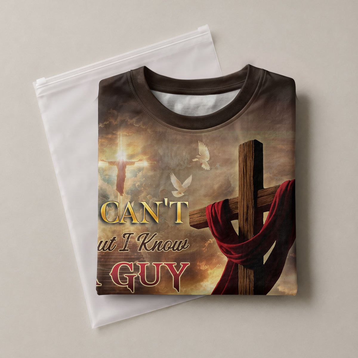 Freedom Shirts for Men, I Can't But I Know A Guy Jesus Lion Cross - Christian Tee Shirts, RustField Co - Rust Field Wear