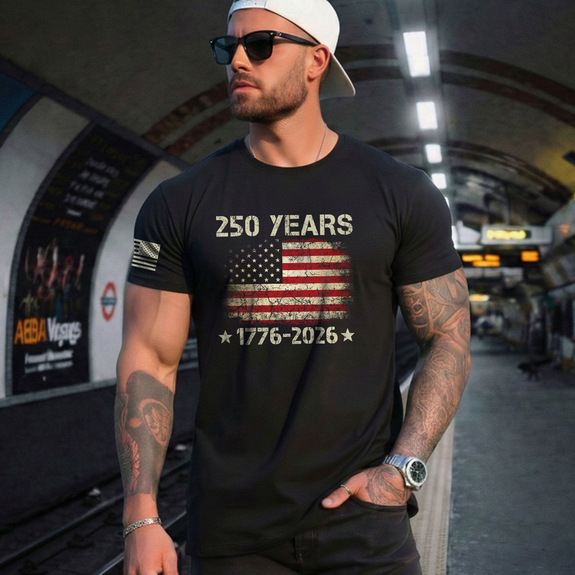 250 Years American Independence T-Shirt 1776–2026 – Vintage USA Flag Patriotic Shirt - Rust Field Wear