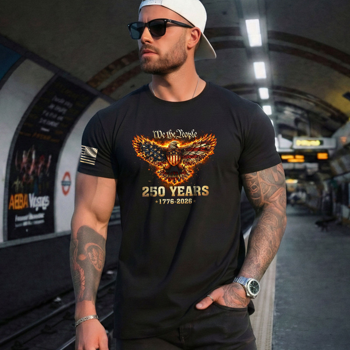 USA 250th Anniversary 250 Years Shirt 1776-2026 American Eagle We The People - Rust Field Wear