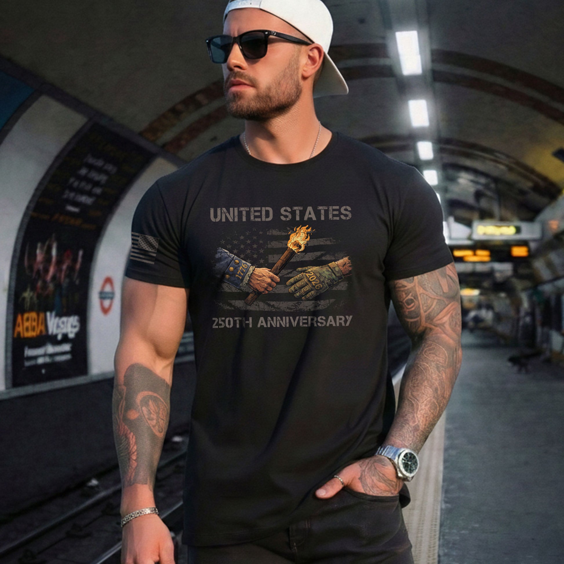 USA 250th Anniversary 250 Years Shirt 1776-2026 Past and Present Torch of Freedom Patriotic - Rust Field Wear