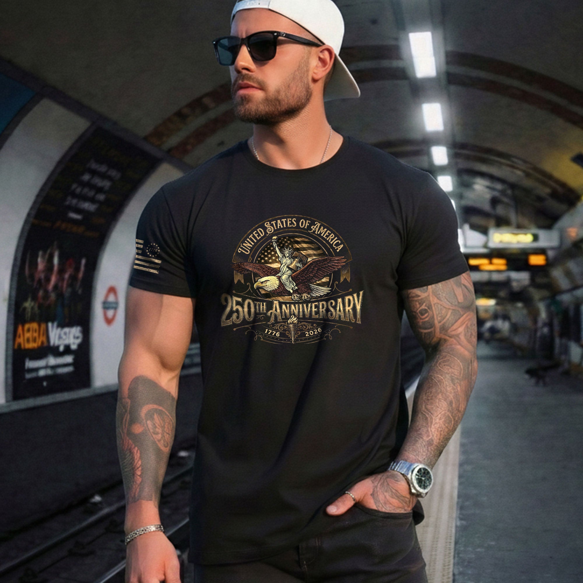USA 250th Anniversary Shirt 250 Years 1776-2026 Retro Vintage American Emblem Eagle Liberty - Rust Field Wear