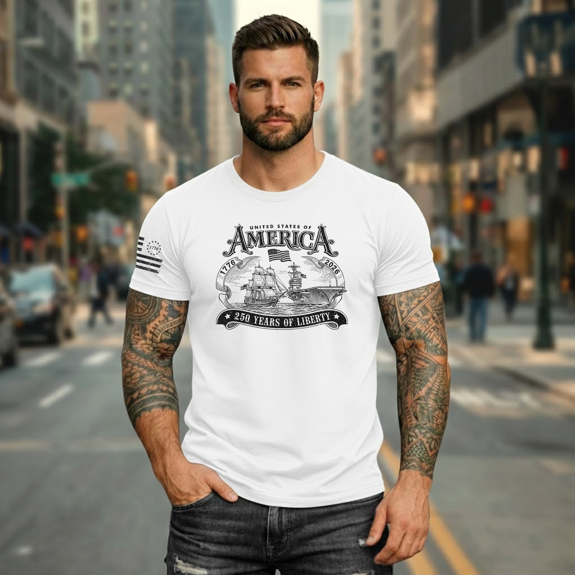 1776–2026 USA Freedom Heritage Patriotic Shirt - Rust Field Wear