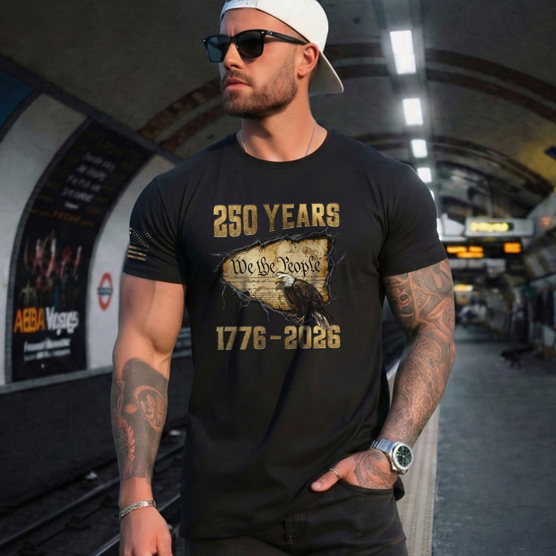 USA 250th Anniversary Shirt 1776–2026, Freedom Past and Present - Rust Field Wear