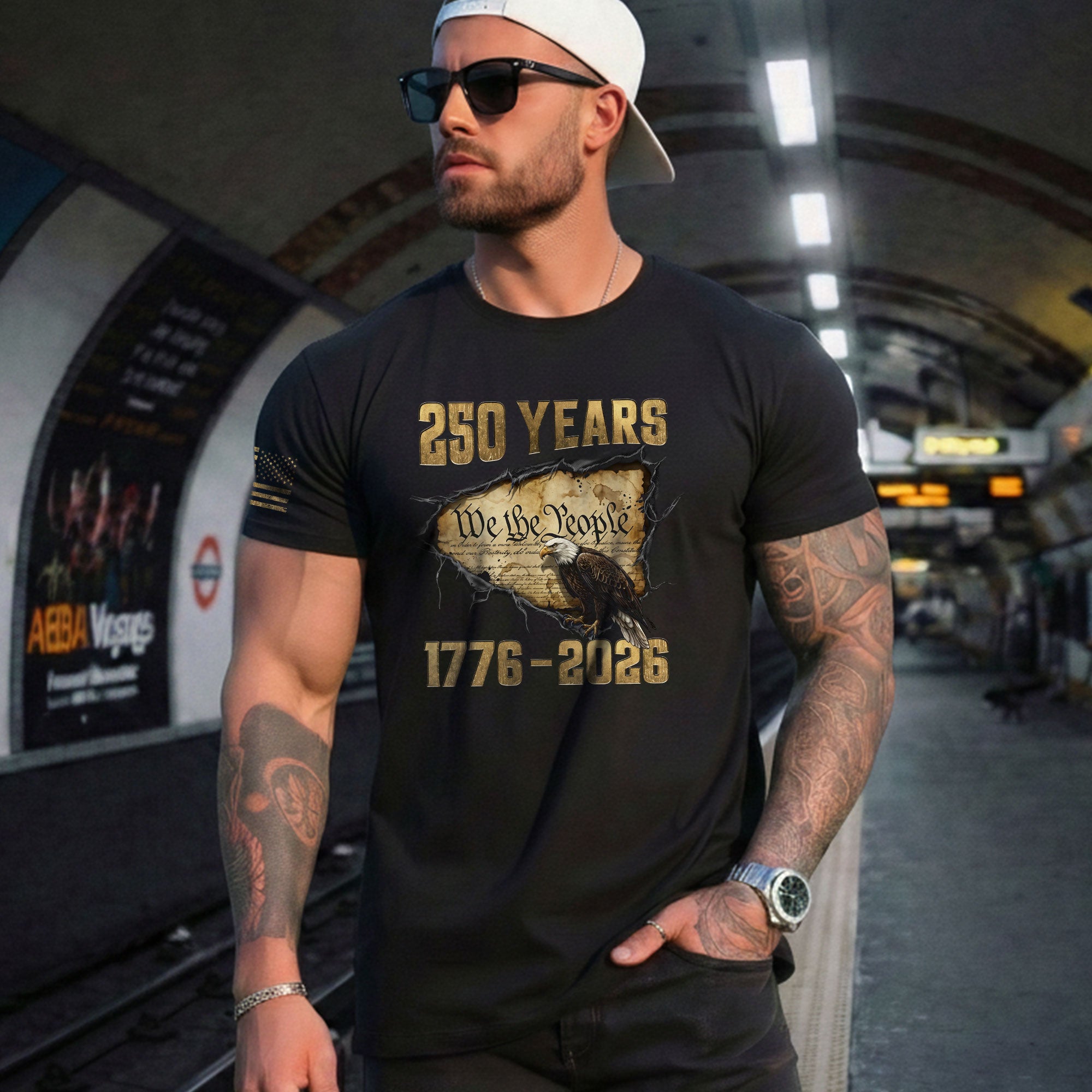 USA 250th Anniversary Shirt 1776–2026, Freedom Past and Present - Rust Field Wear