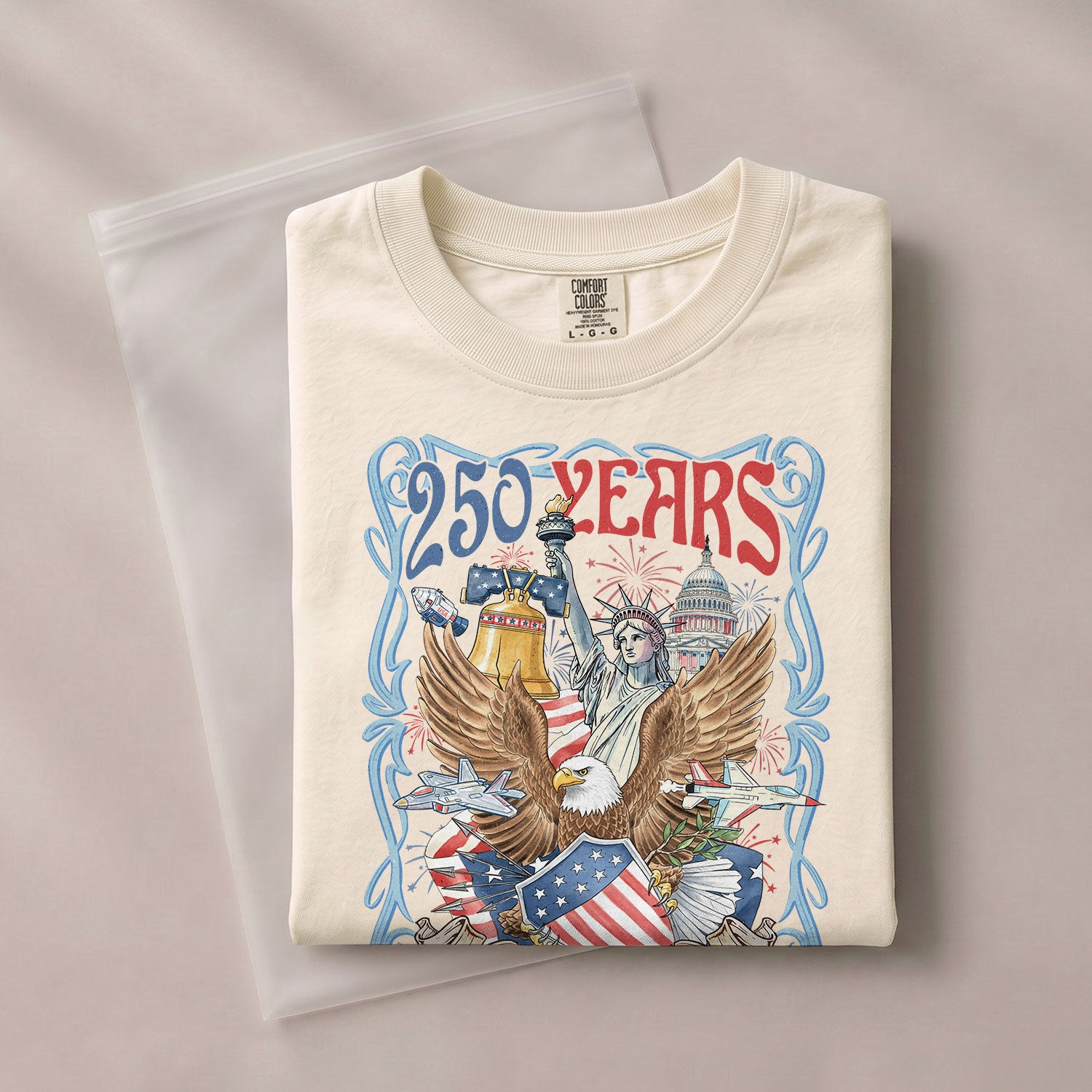 USA 250 Years of Freedom Shirt -1776 Independence Day 2026 Retro Graphic Tee - Rust Field Wear