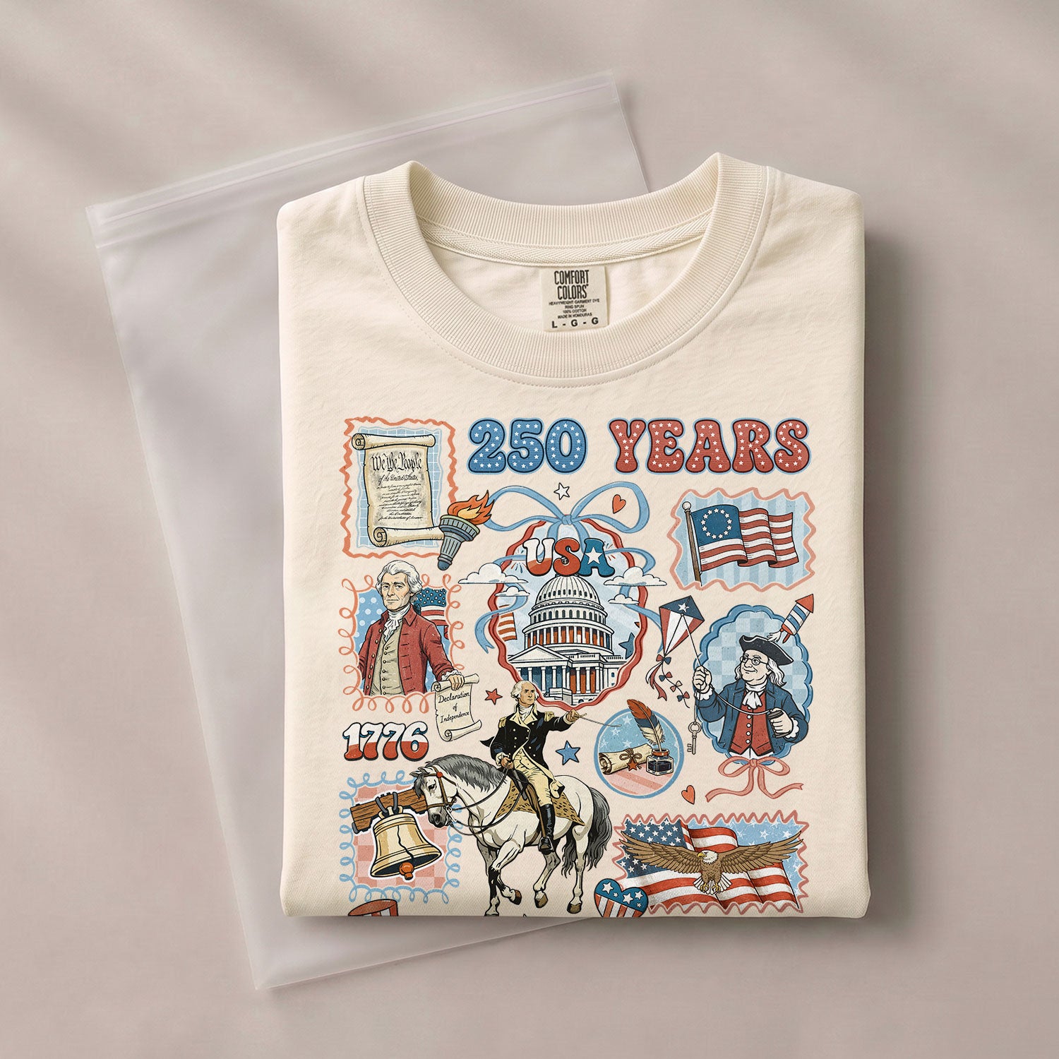 1776-2026 USA 250th Celebration Shirt - Retro Freedom Stamp Patriotic T-Shirt - Rust Field Wear