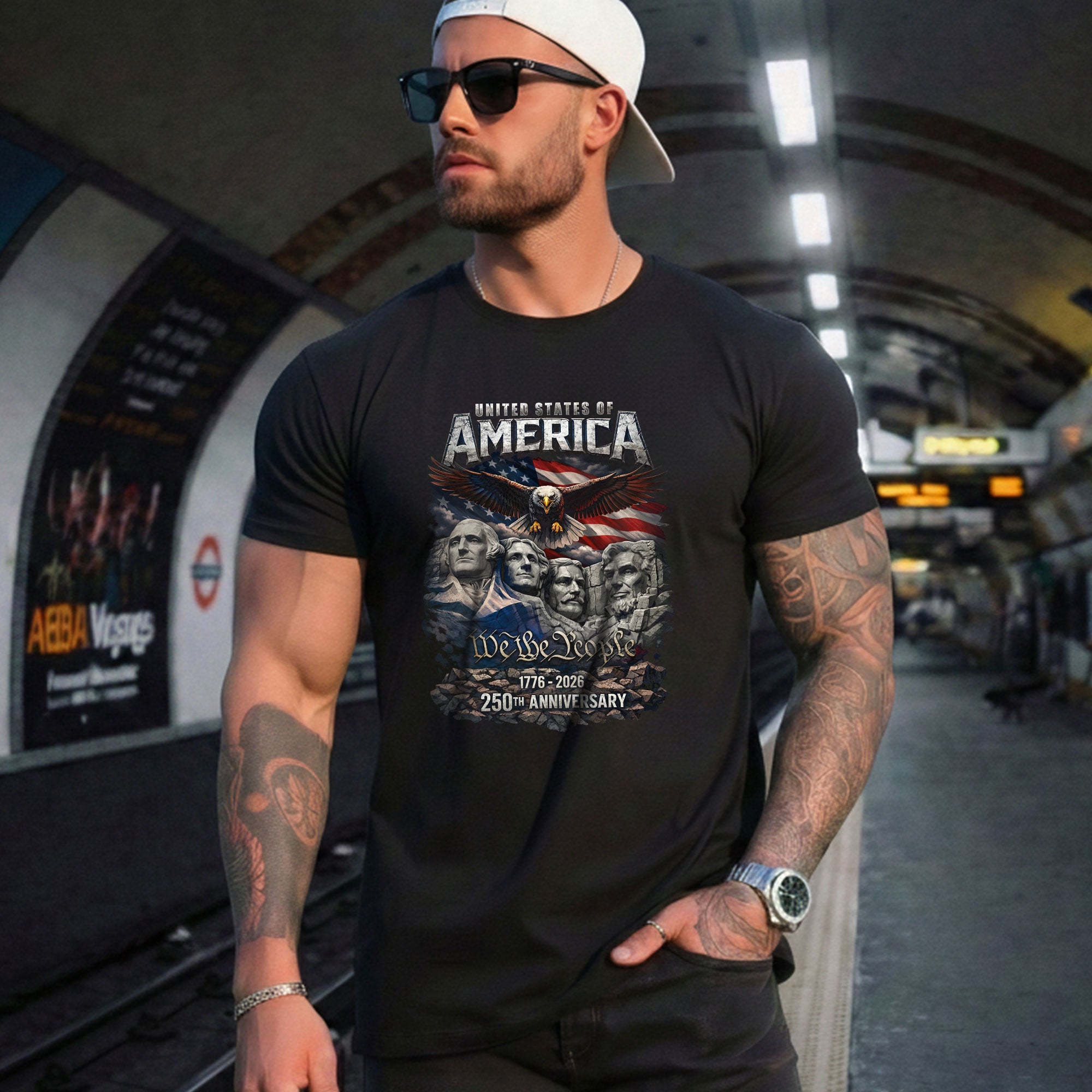United States of America 1776–2026 – 250th Anniversary Founders & Eagle Graphic Tee - Rust Field Wear
