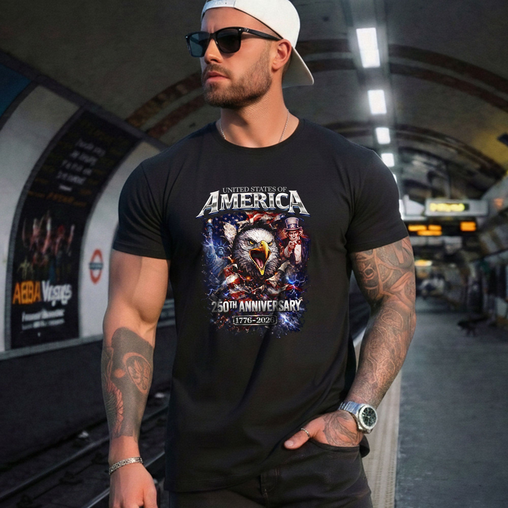 United States of 250 Years America Anniversary1776–2026 – Patriotic Tribute Graphic Tee - Rust Field Wear